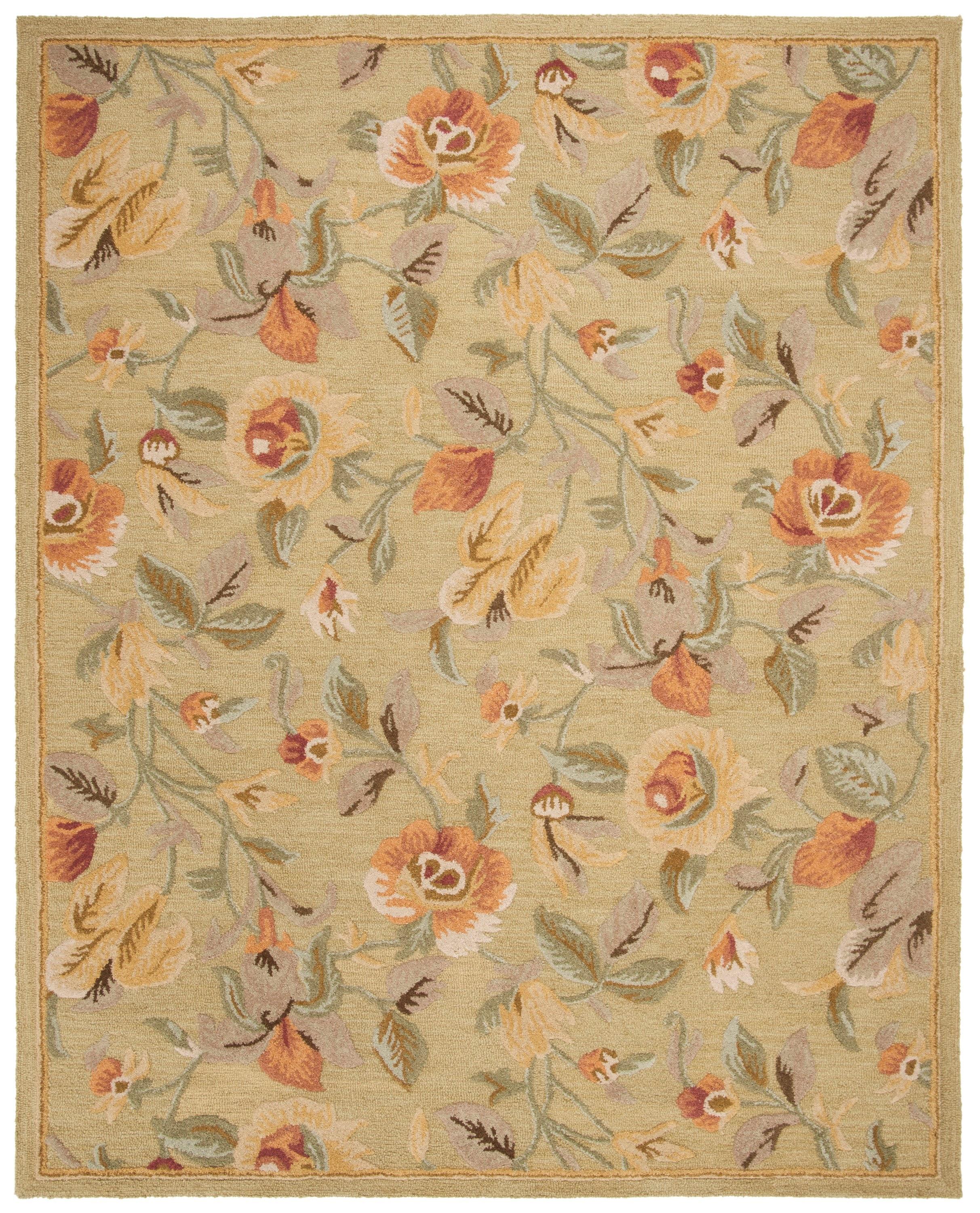 Blossom BLM785 Hand Hooked Area Rug - Green/Multi - 8'x10' - Safavieh.