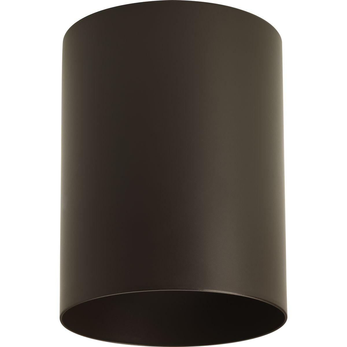 Progress Lighting, Cylinder, 1 Light, LED Flush Mount, Antique Bronze, Porcelain, Wet Rated