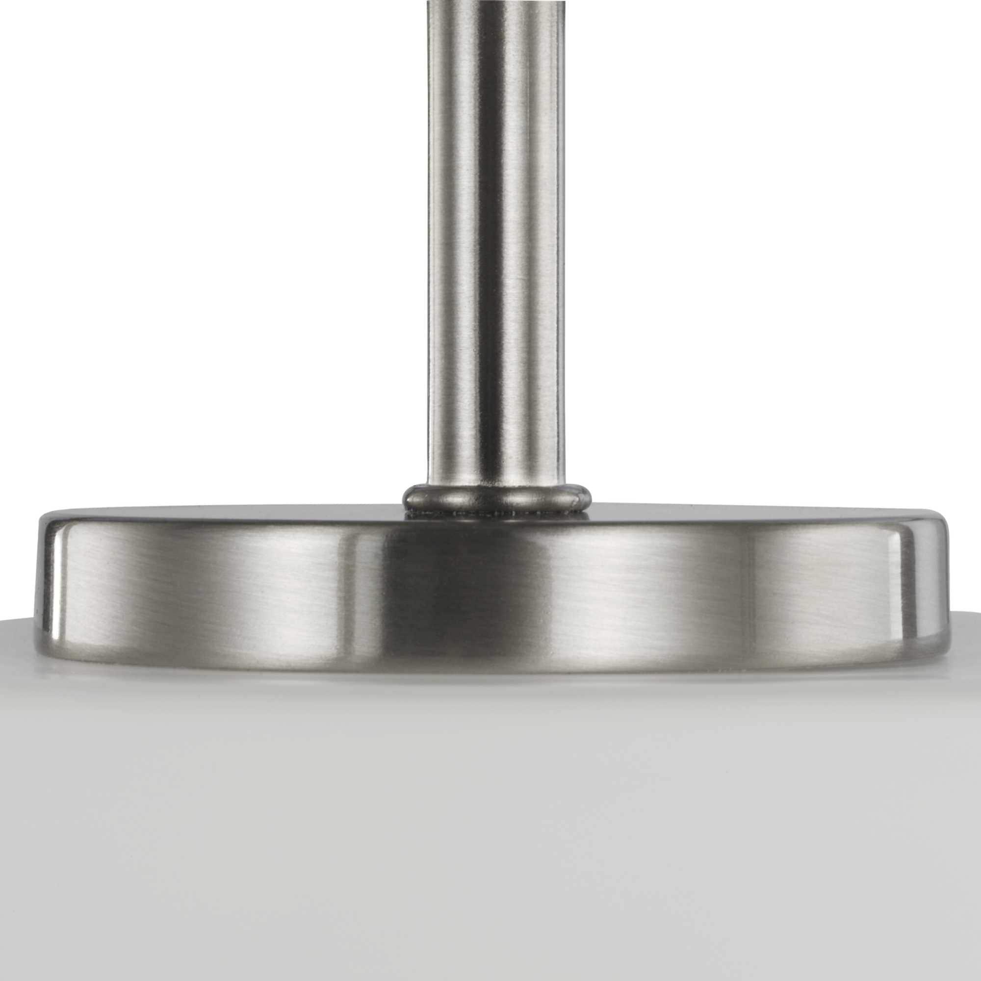 Progress Lighting Chadwick 1-Light Mini-Pendant, Brushed Nickel, Opal Glass Shade