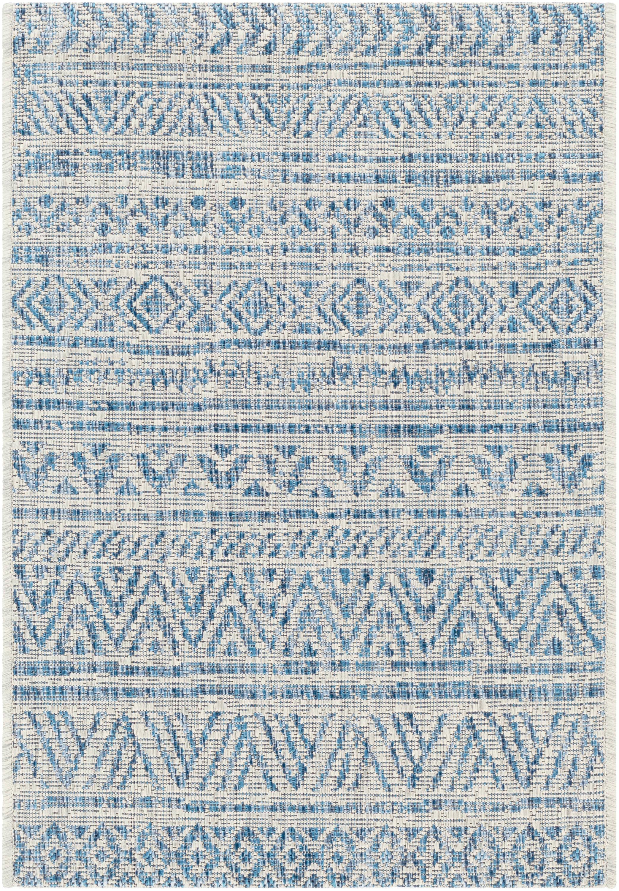 Livabliss Eagean 2 x 3 (ft) Polypropylene Blue Rectangular Indoor Chevron Global Area rug