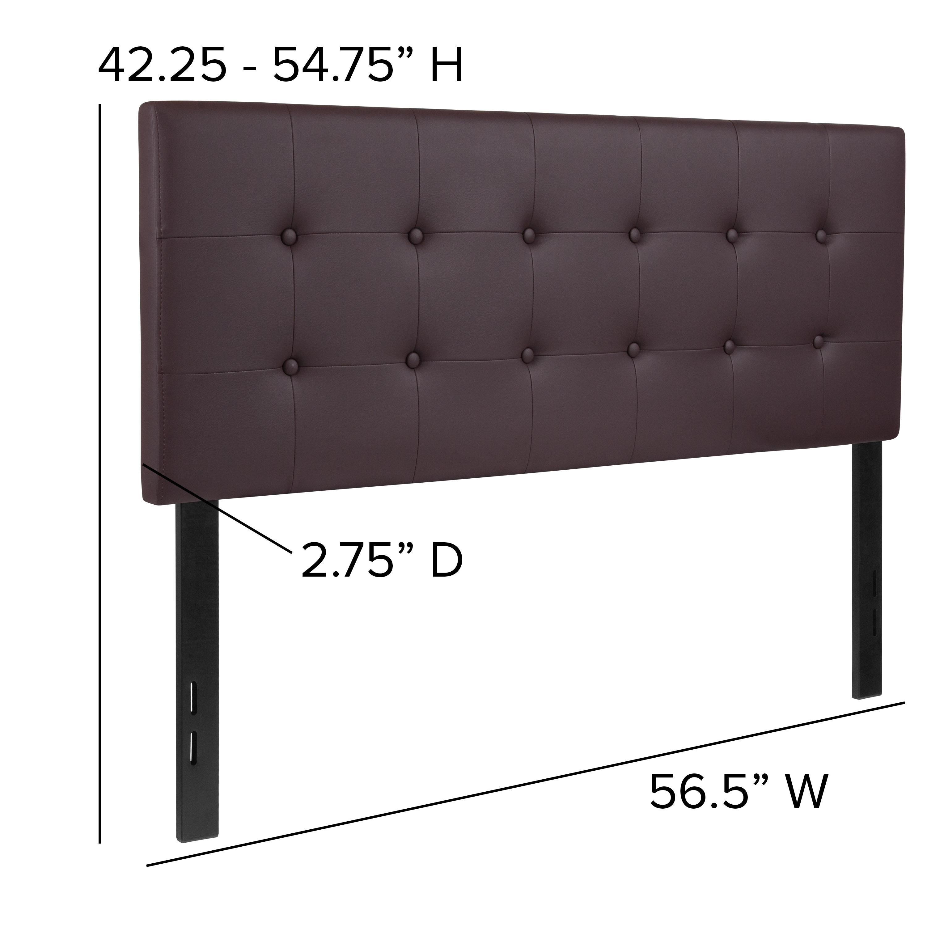 Flash Furniture Lennox Tufted Upholstered Full Size Headboard in Brown Vinyl