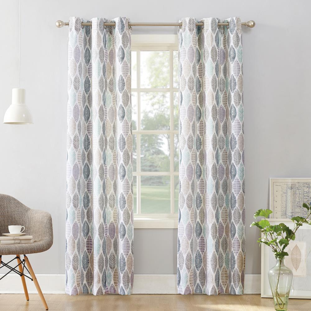 95"x40" Hotaru Leaf Print Semi-Sheer Grommet Curtain Panel - No.918