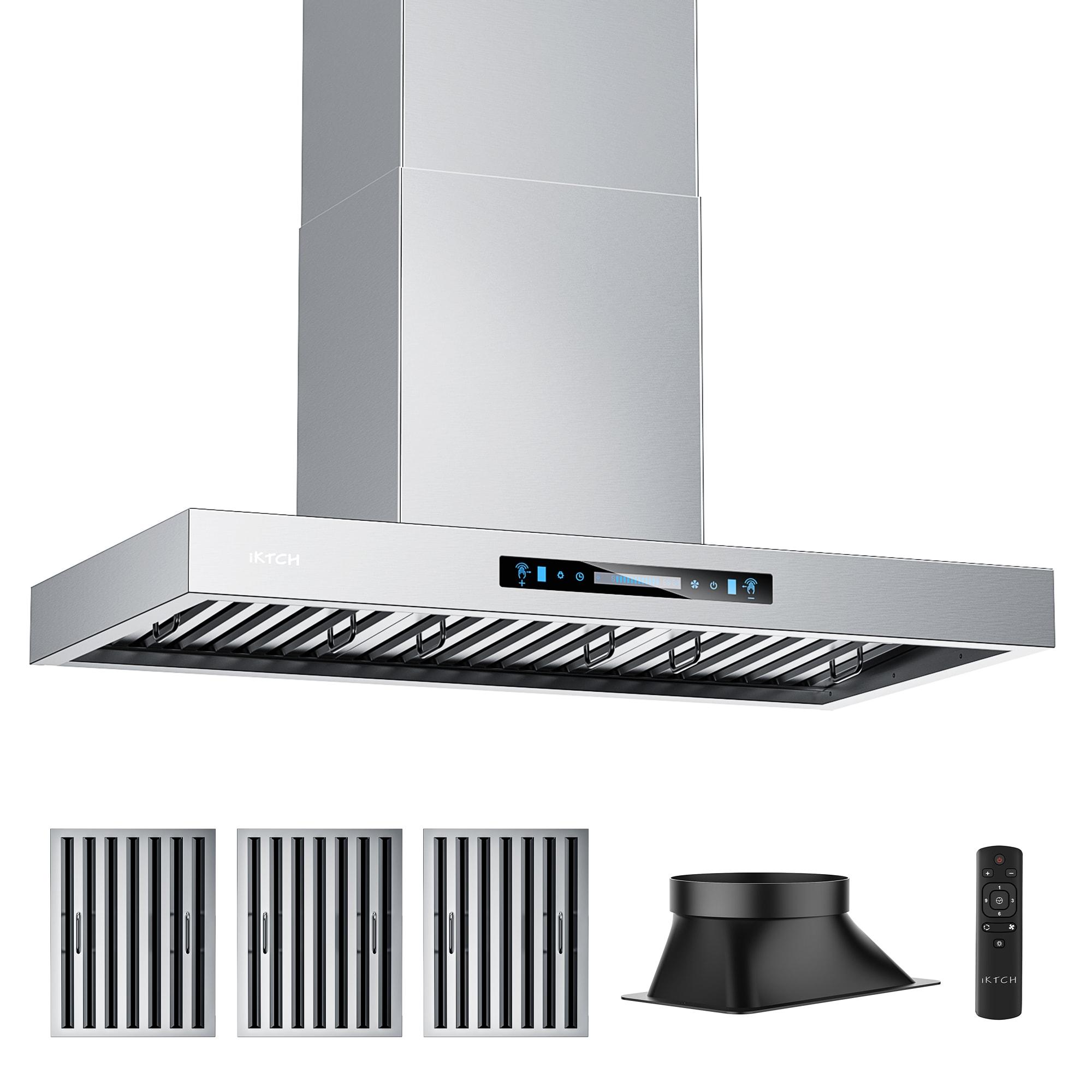 36-Inch Stainless Steel Wall-Mounted Range Hood with Charcoal Filter