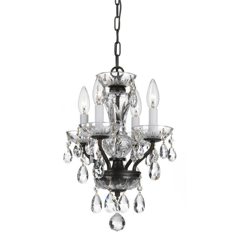 Crystorama Lighting - Traditional Crystal - 15 Inch 4 Light Chandelier-Swarovski
