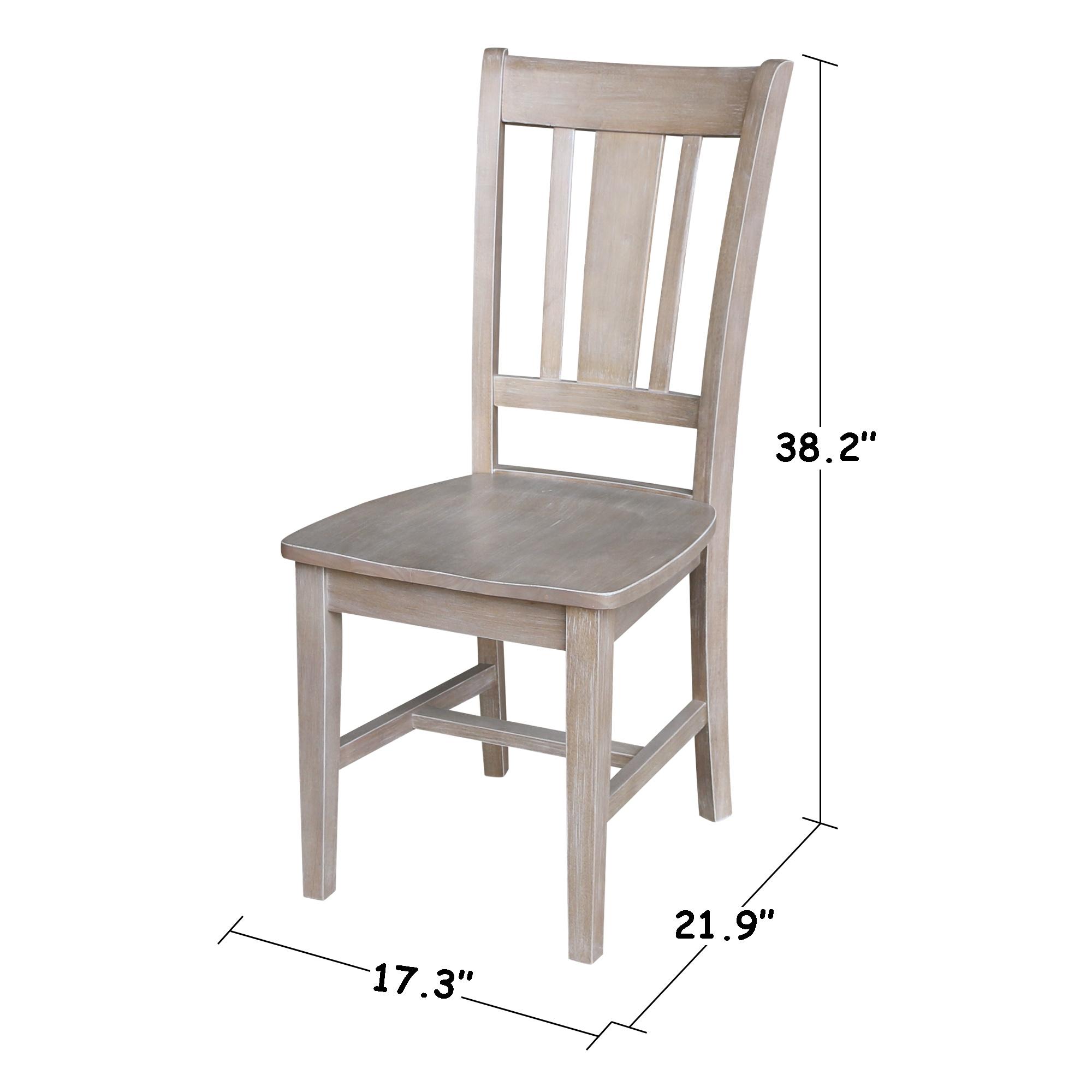 San Remo Splatback Chair Gray/Taupe- International Concepts: Solid Wood, Parawood Material, Spot Clean