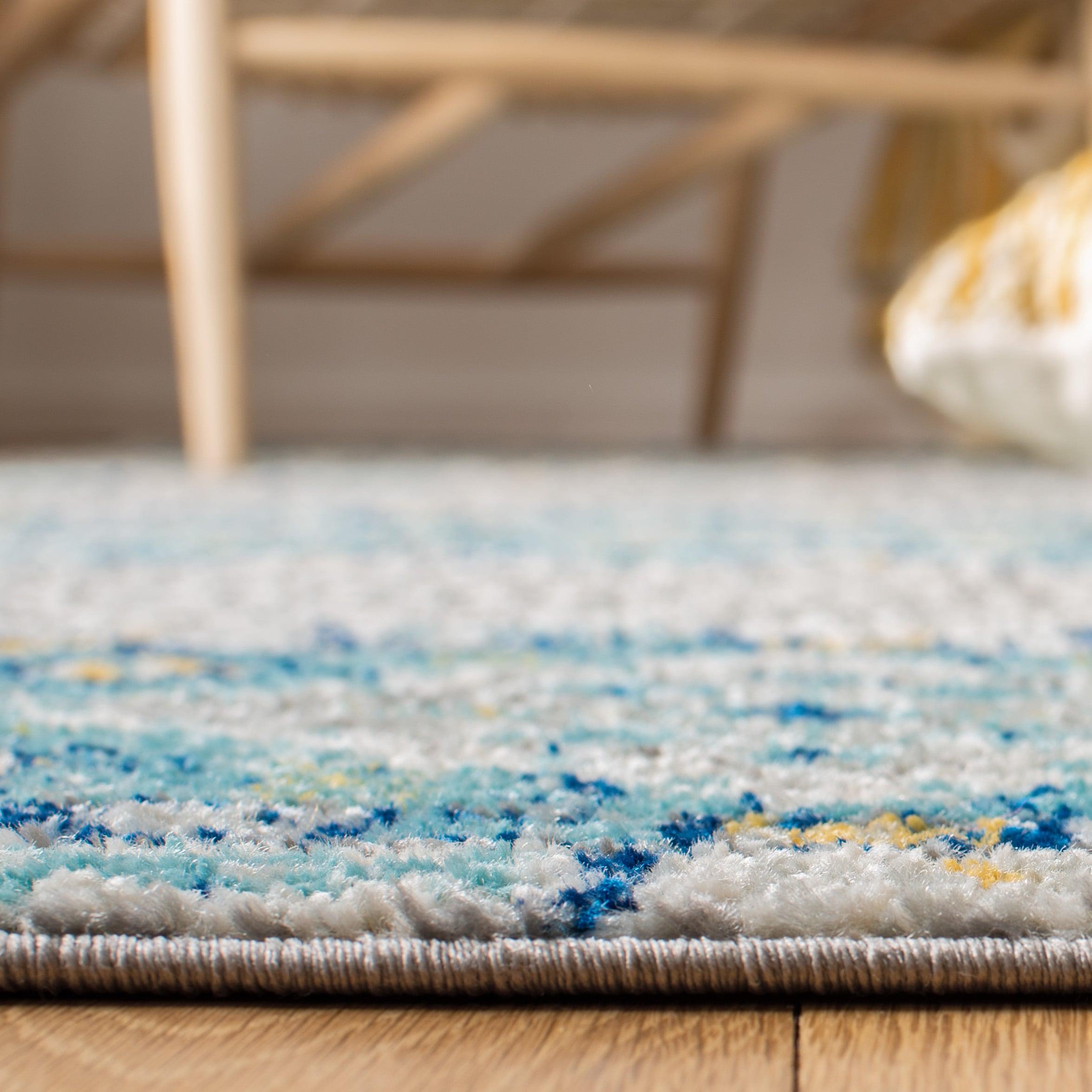Madison MAD797 Power Loomed Area Rug - Grey/Turquoise - 6'7"x9'2" - Safavieh.