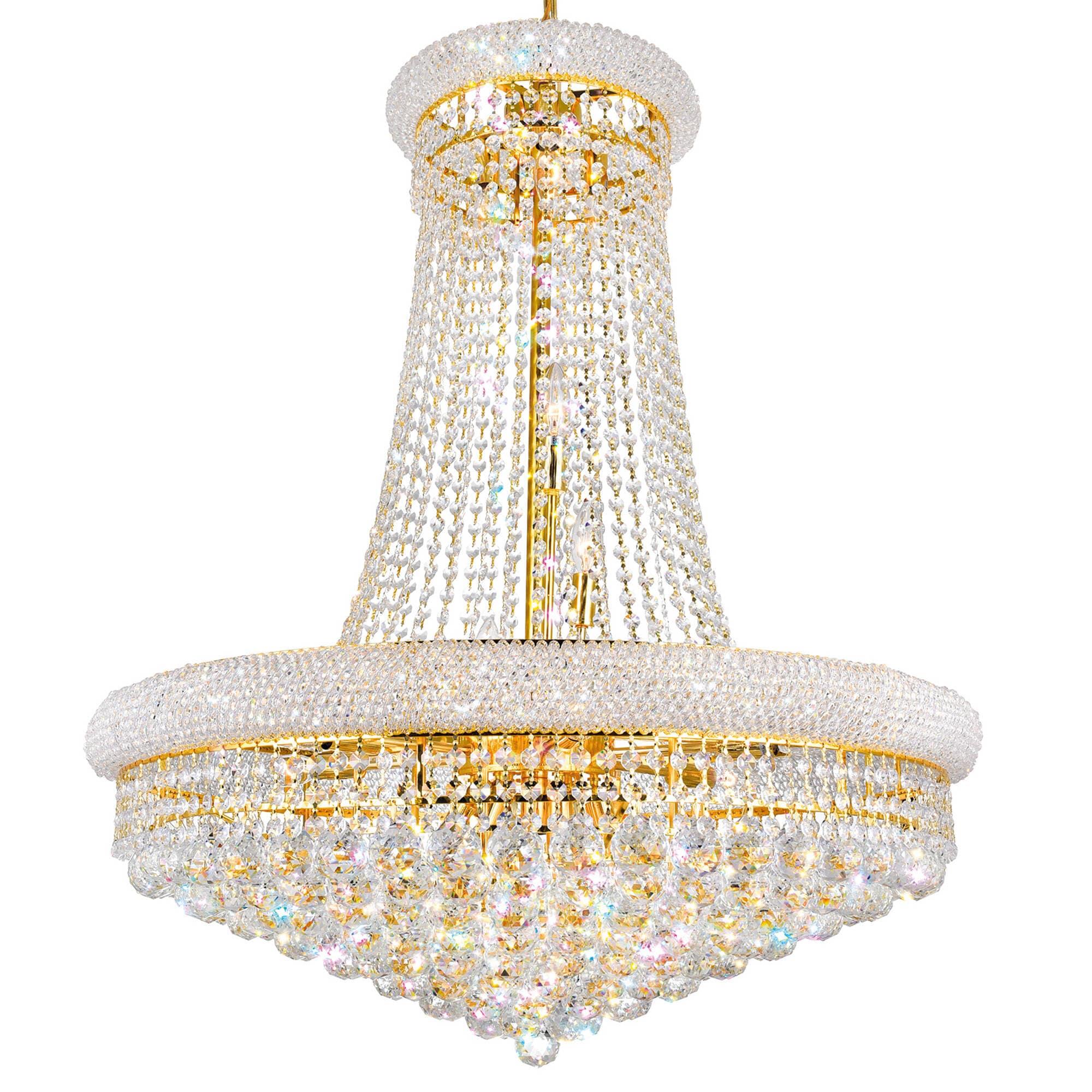 CWI Lighting Empire 18 Light Down Transitional Metal Chandelier in Gold