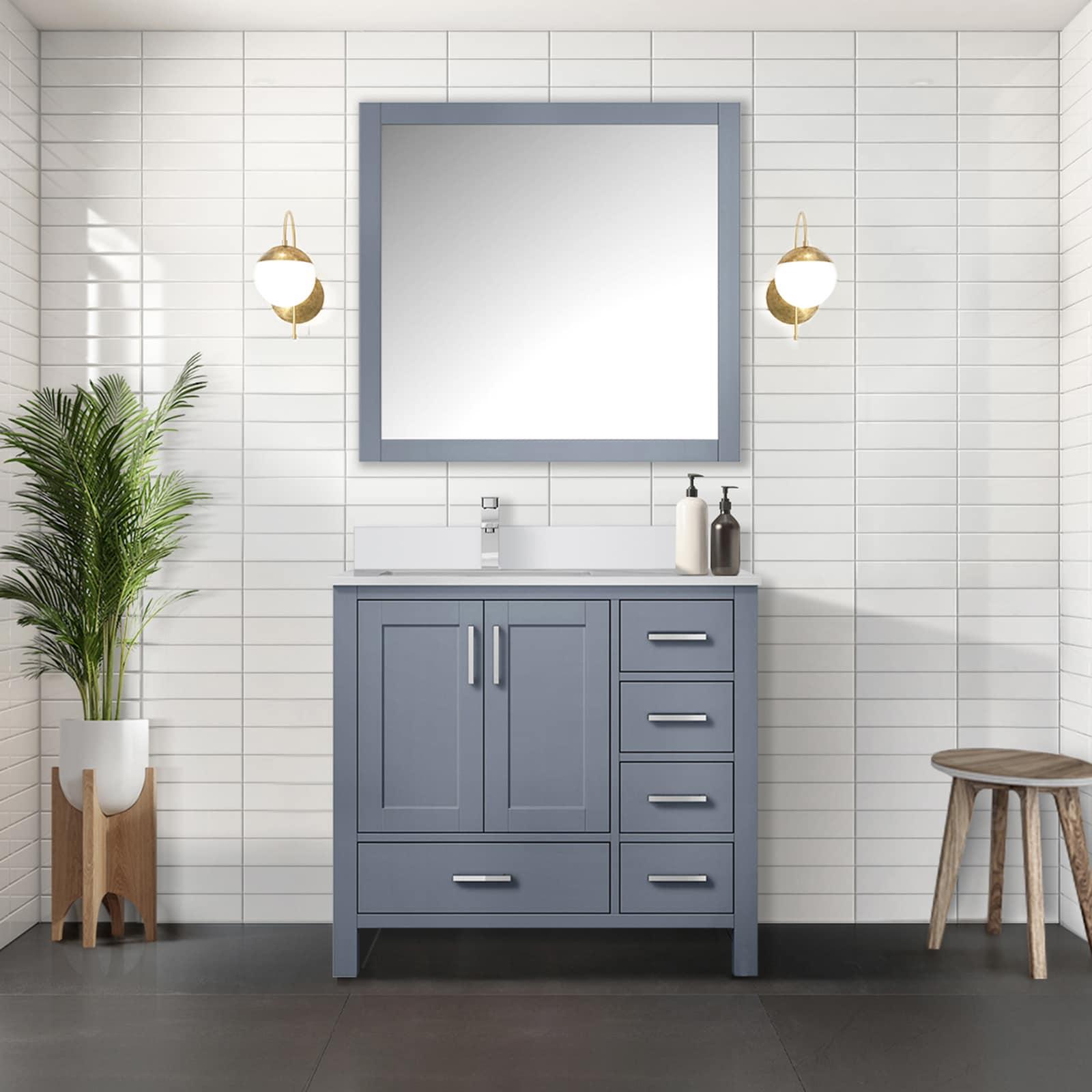 Lexora Jacques 36 in. W x 22 in. D Left Offset Bath Vanity and Top
