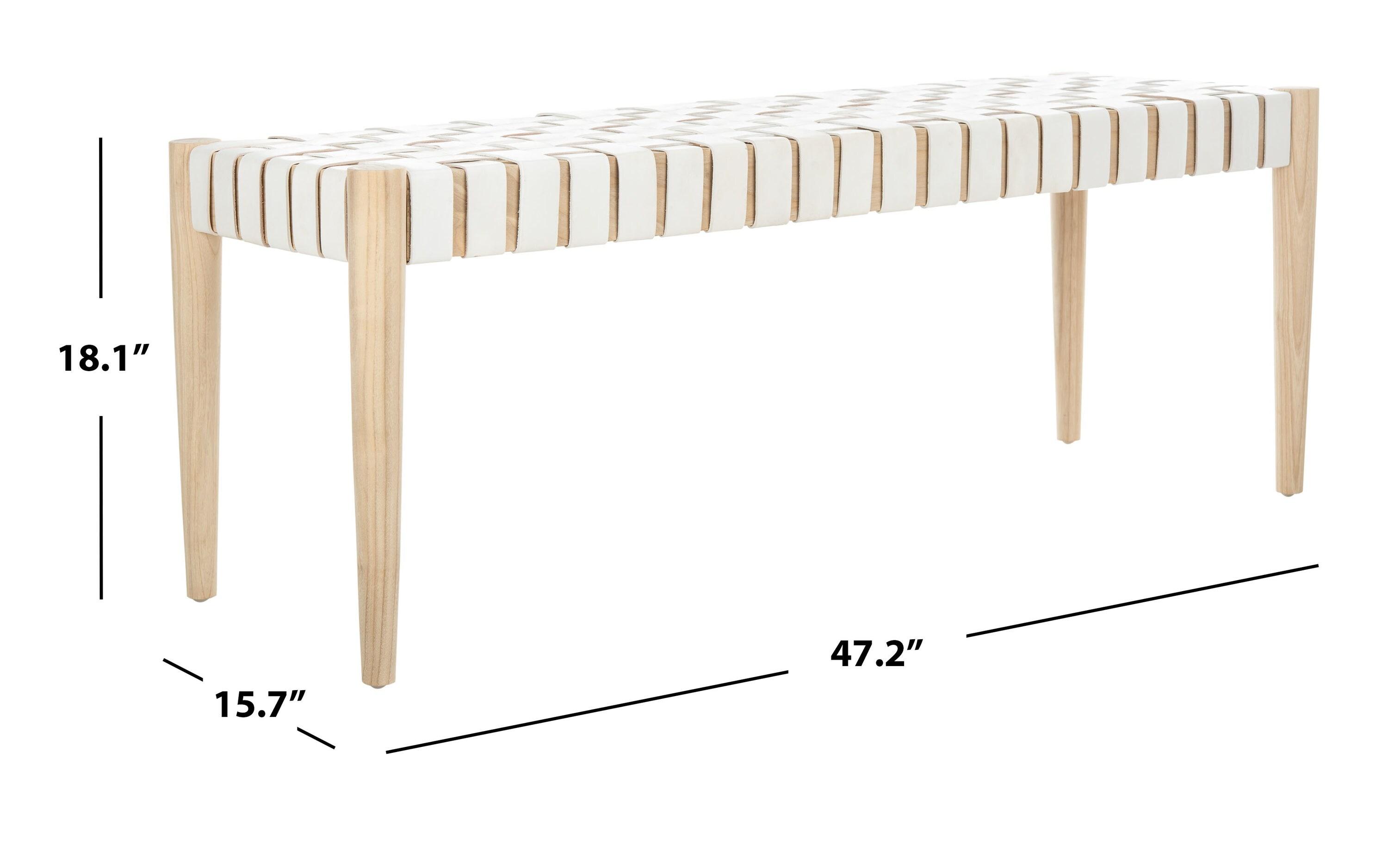 Orin 47" Woven Leather Bench