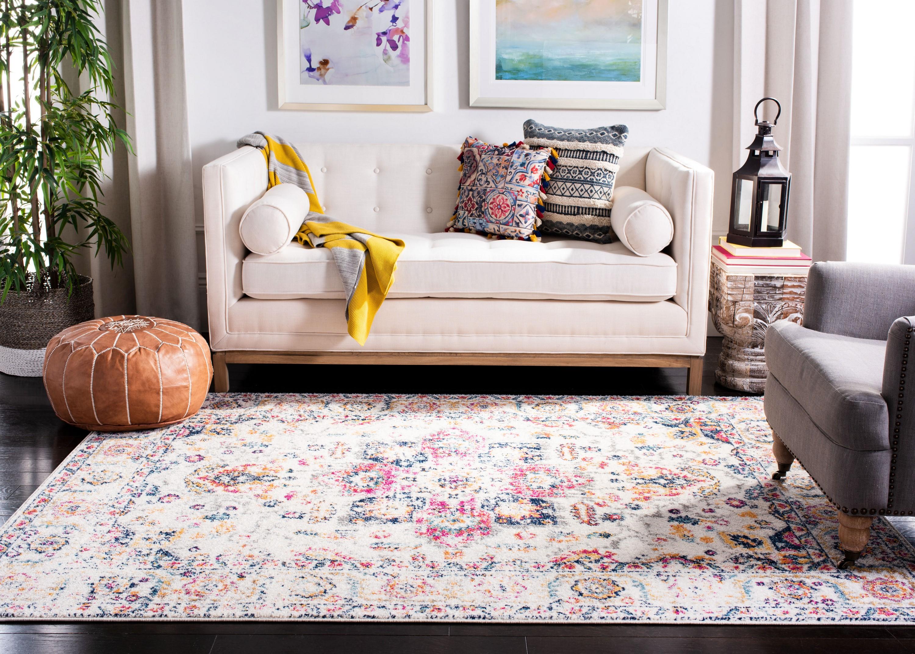 Madison MAD603 Power Loomed Area Rug - Fuchsia/Ivory - 4'x4' - Safavieh.