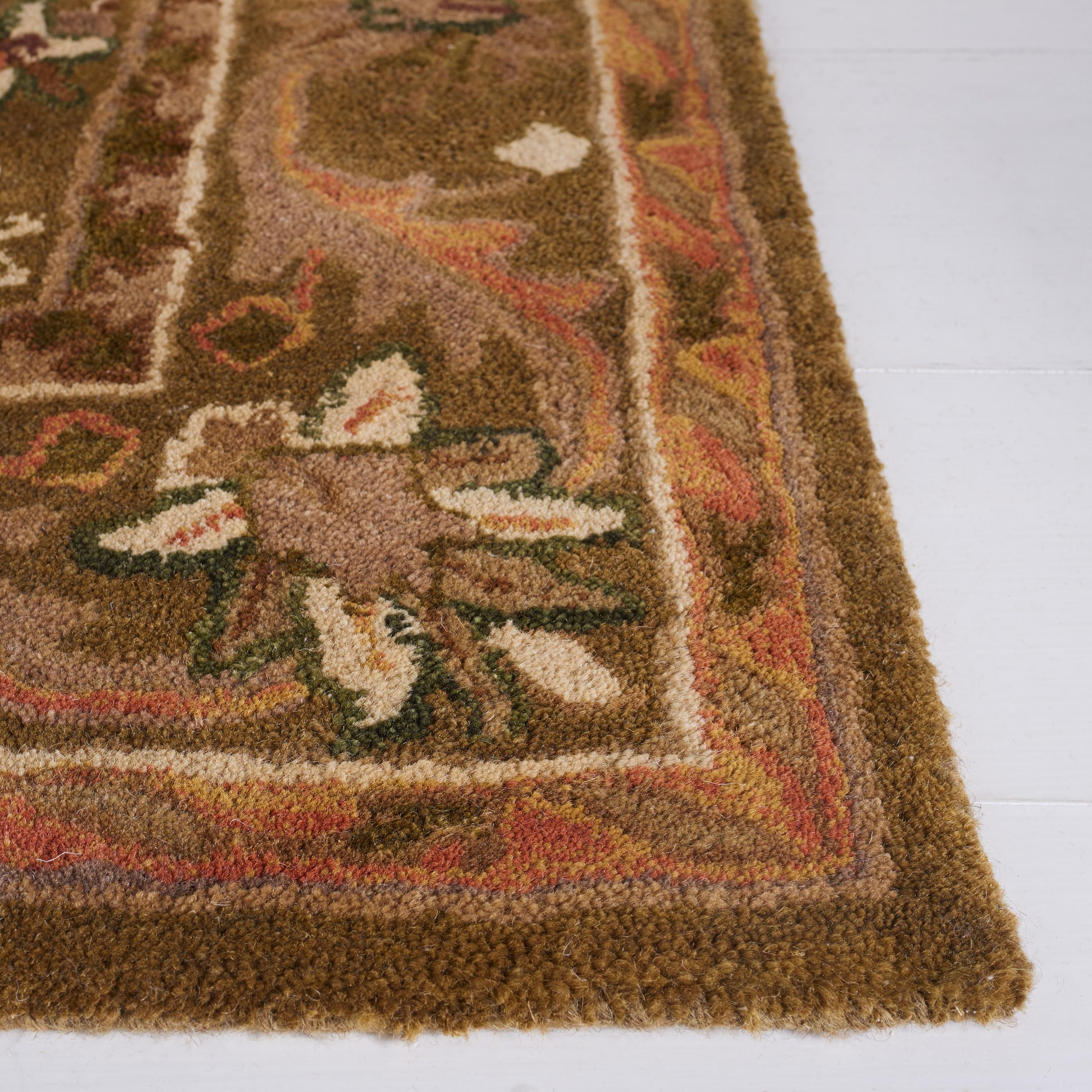 Antiquity AT52 Hand Tufted Indoor Accent Rug - Olive/Gold - 2'3"x4' - Safavieh