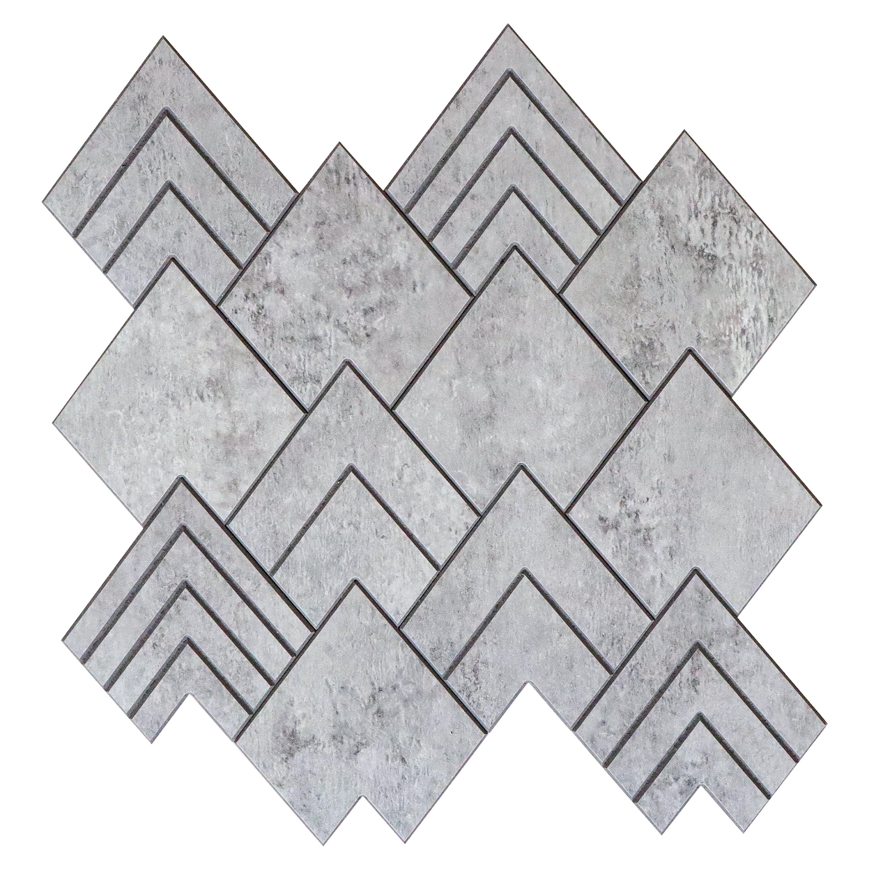 3.93'' W x 3.35'' L Engineered Stone Peel and Stick Mosaic Tile