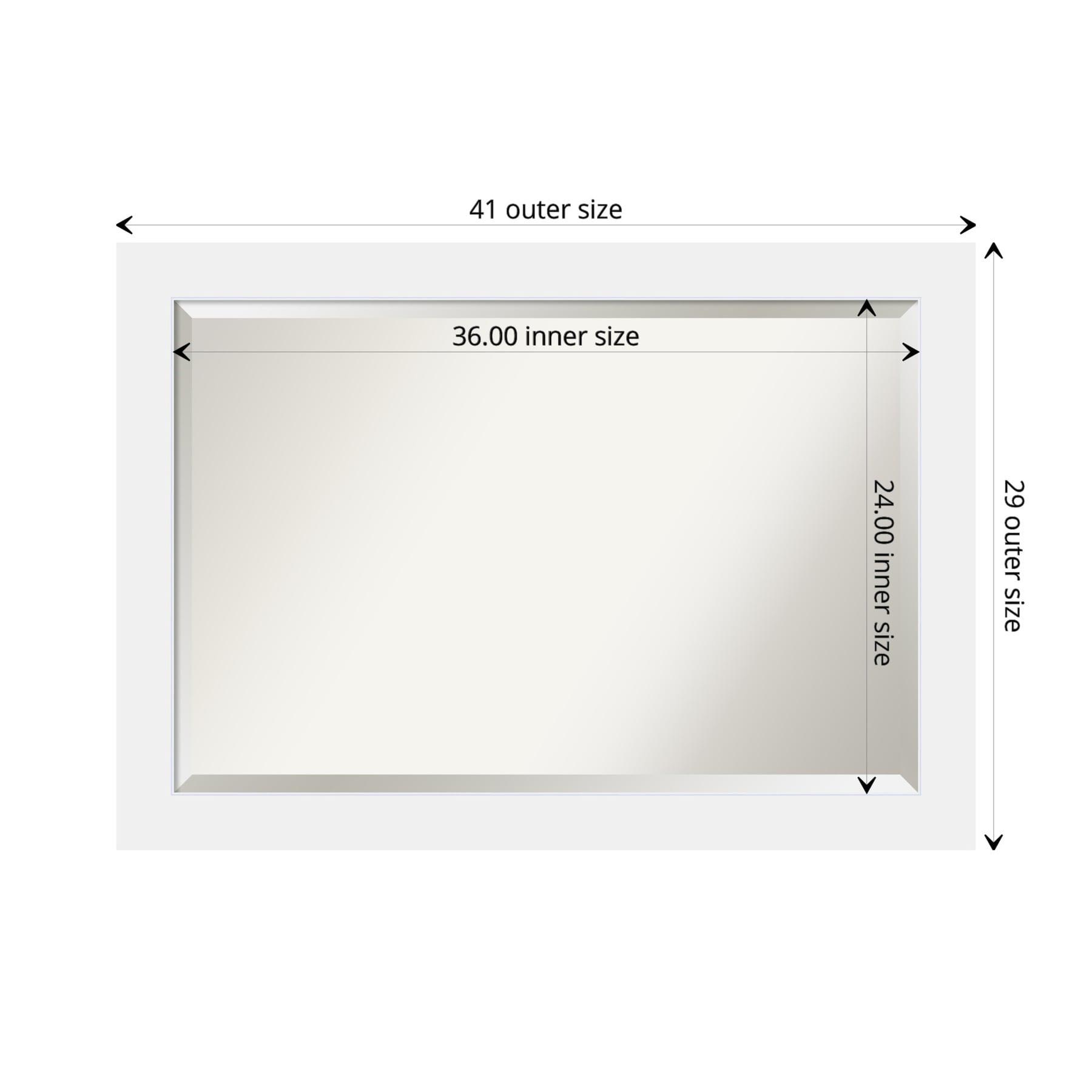 Corvino White Beveled Rectangle Wood Bathroom Wall Mirror