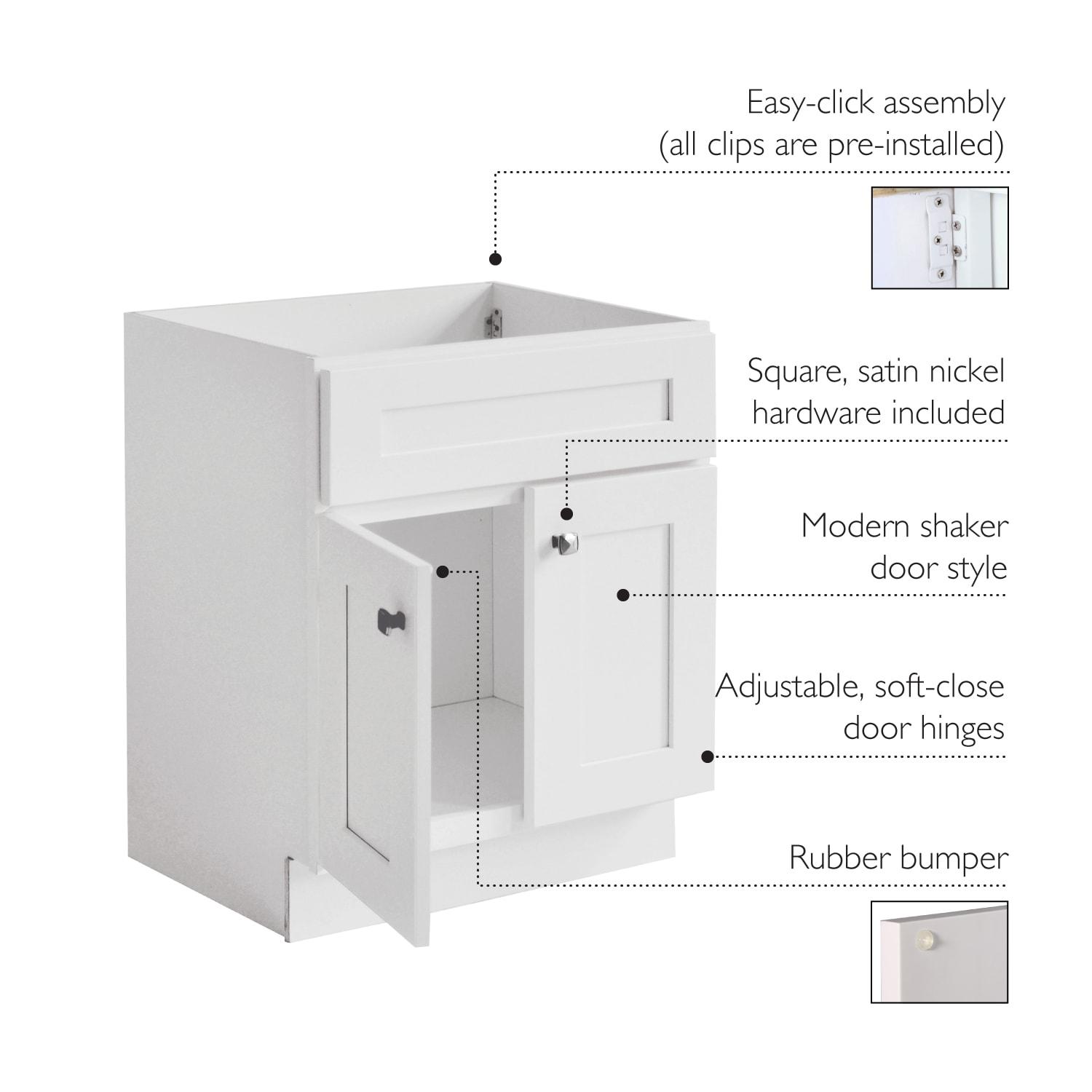 Design House Brookings 30 Inch Bathroom Vanity, Ready to Assemble, Solid Wood, Sherwin Williams – Design House, 587089