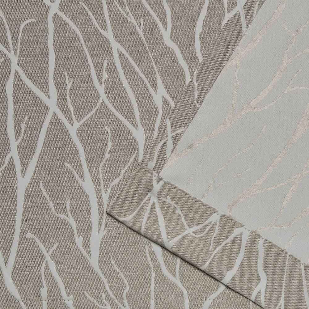 Set of 2 (63"x52") Forest Hill Woven Blackout Grommet Top Window Curtain Panel Gray/Cream - Exclusive Home