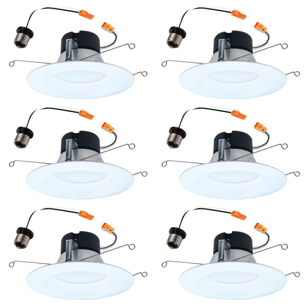 HALO LT 5/6 in. LED Recessed Light Retrofit with Baffle Trim Selectable 5CCT 750-Lumens, 6PK