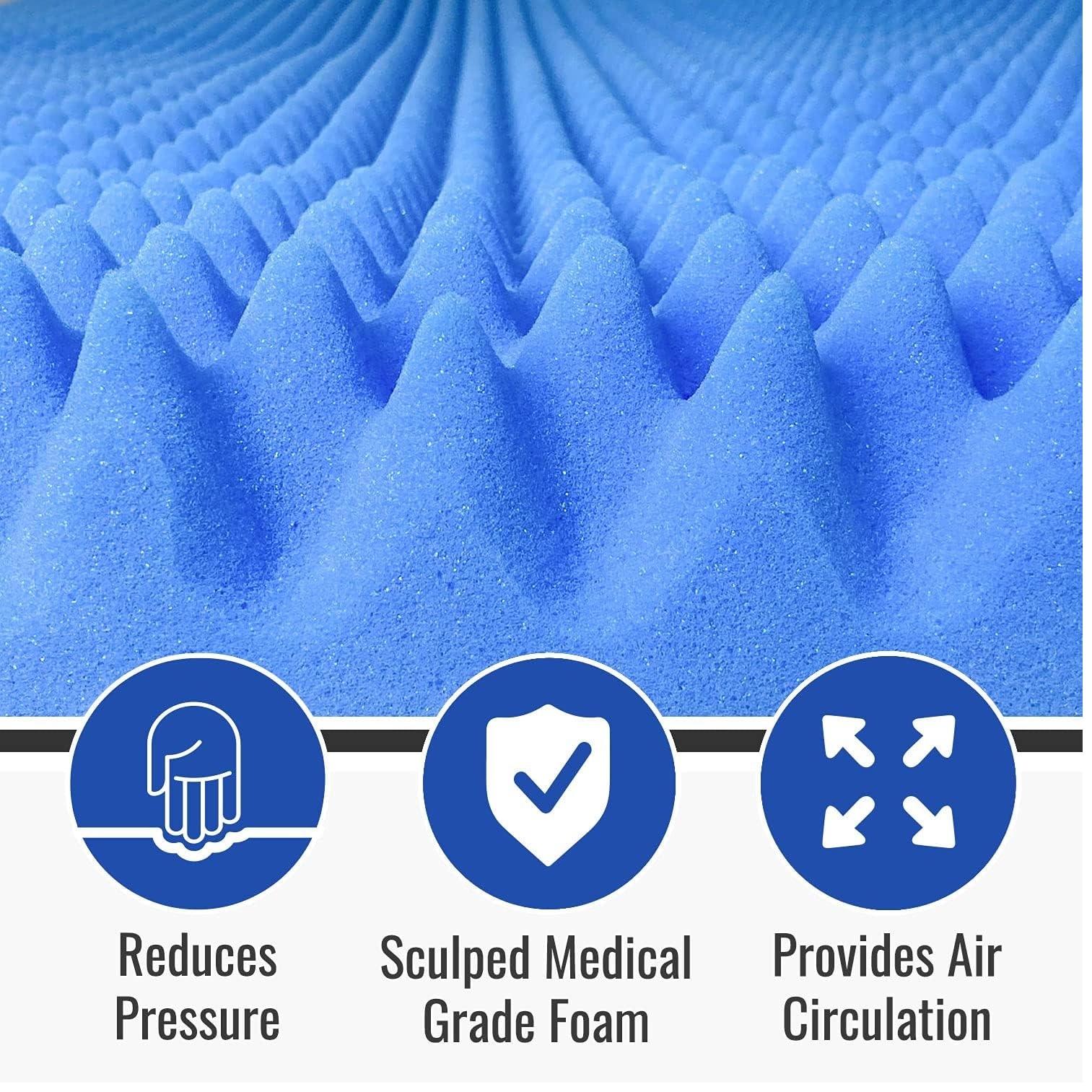 DMI Foam Mattress Topper, Egg Crate Foam Pad, Twin Size Mattress, 33 x 72 x 2
