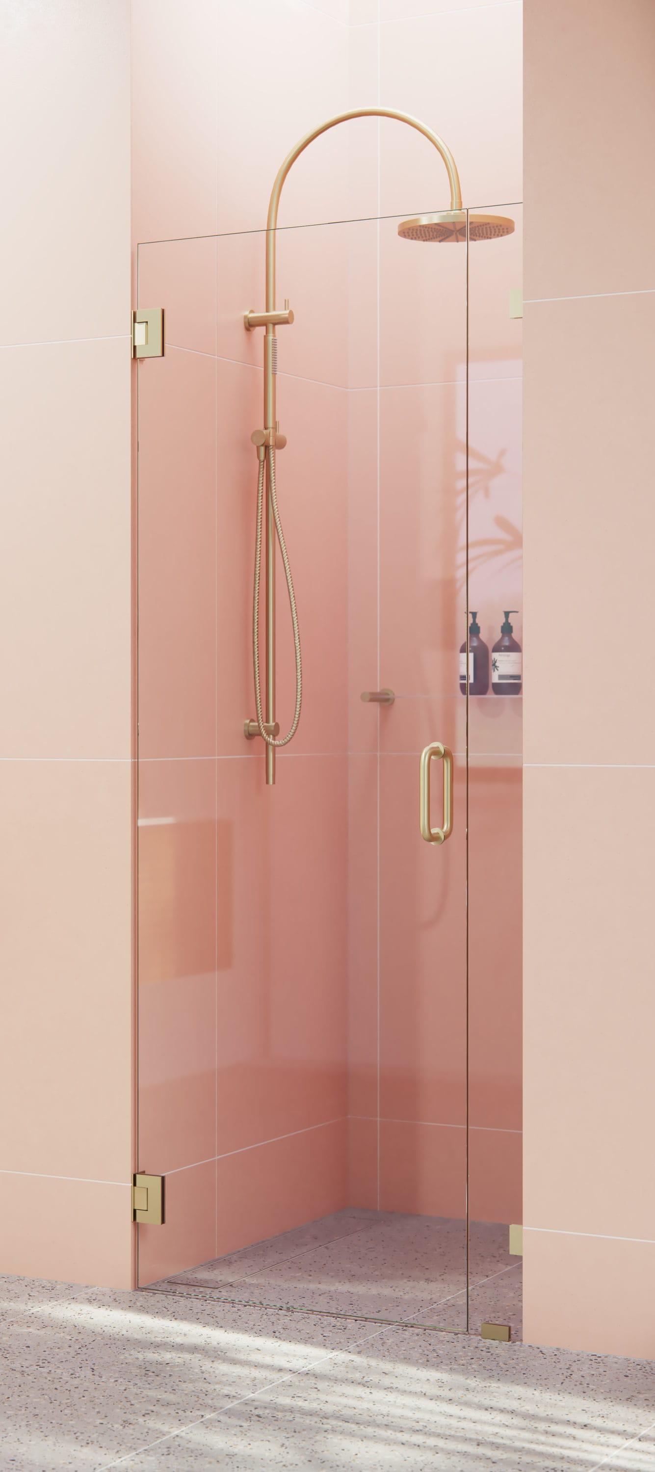 Illume 32 in. x 78 in. Fully Frameless Wall Hinge Shower Door
