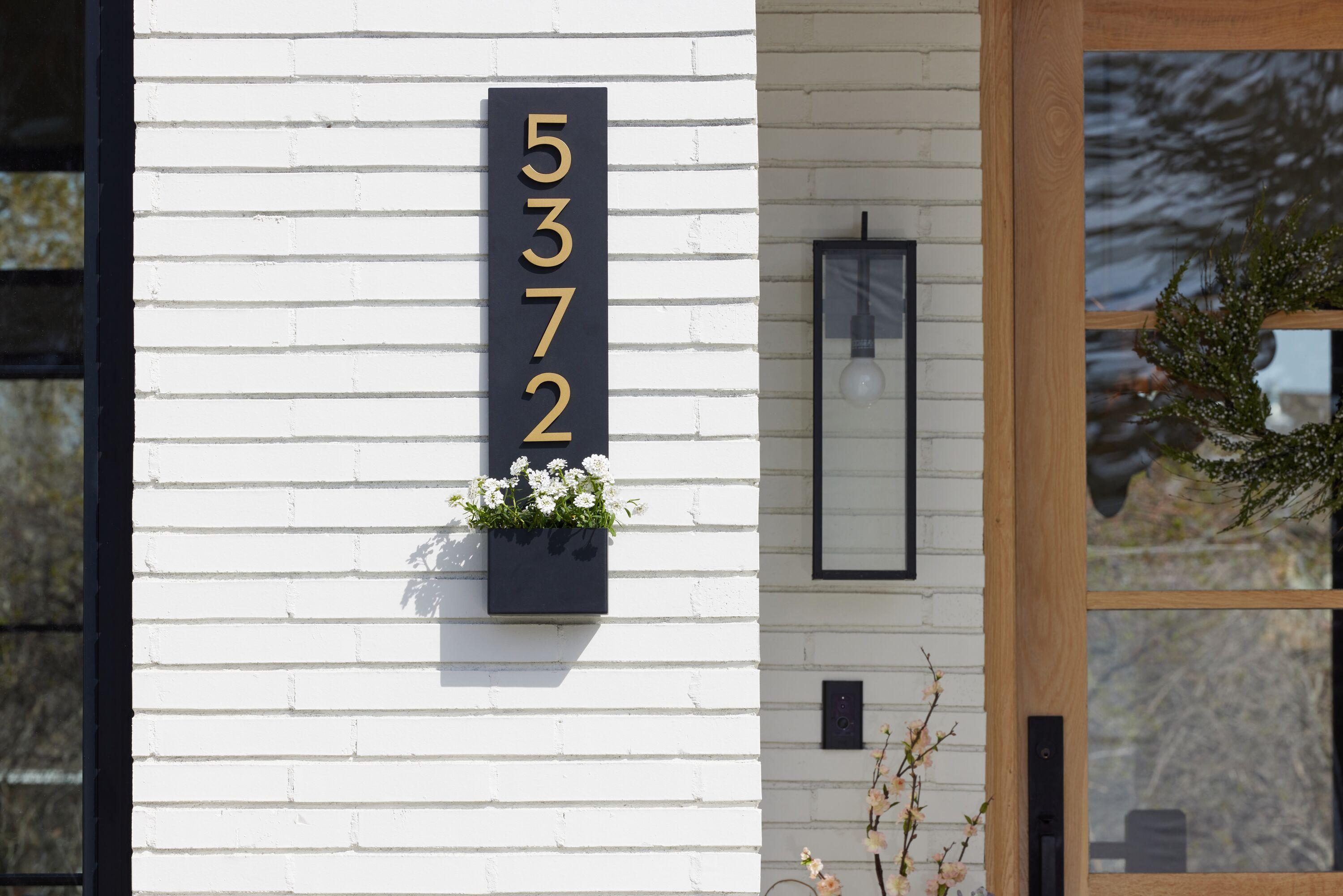 4 Inch Solid Brass House Number 6 in Bright Gold Finish
