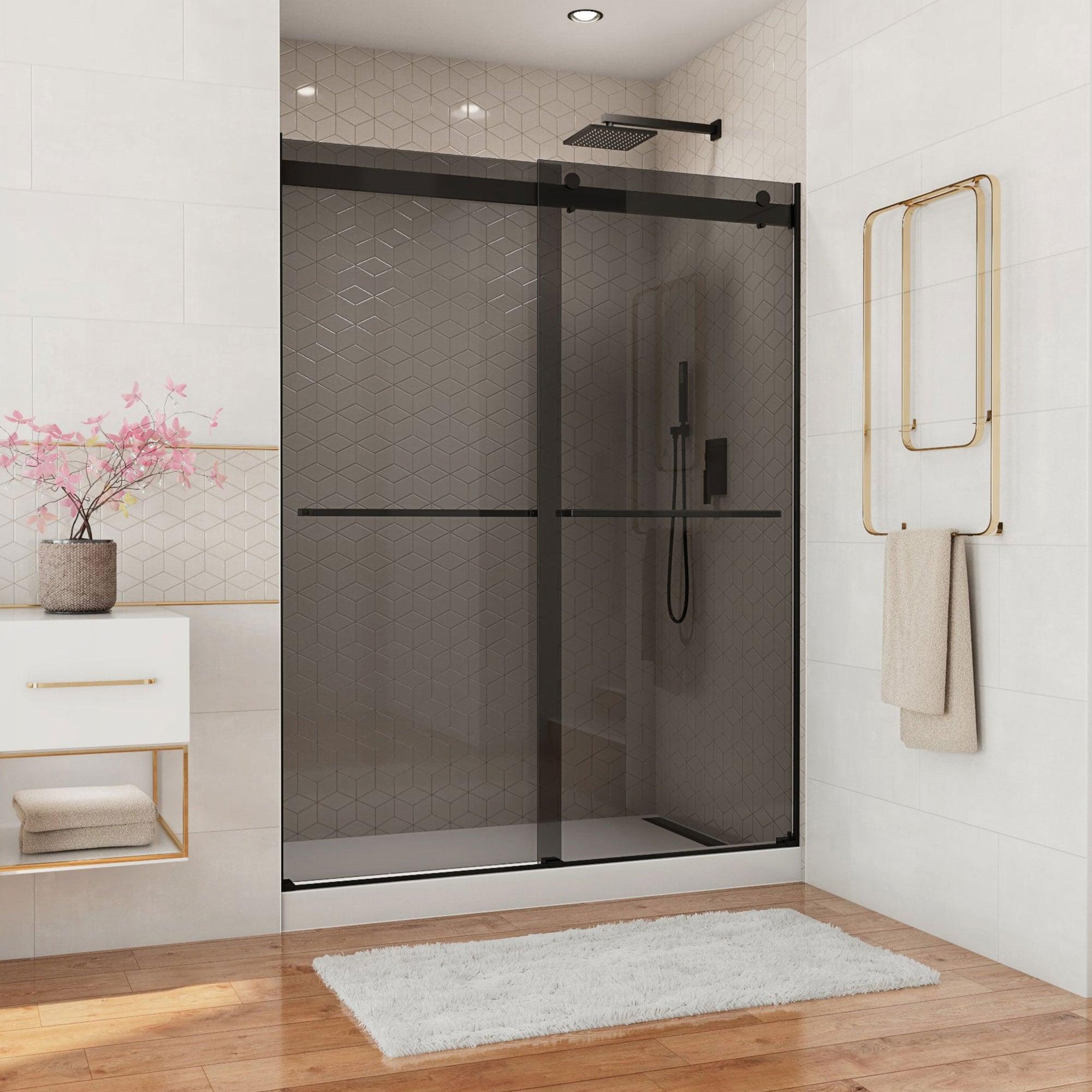 56" - 60" W x 76" H Reversible Frameless Shower Door with ClearMax Technology