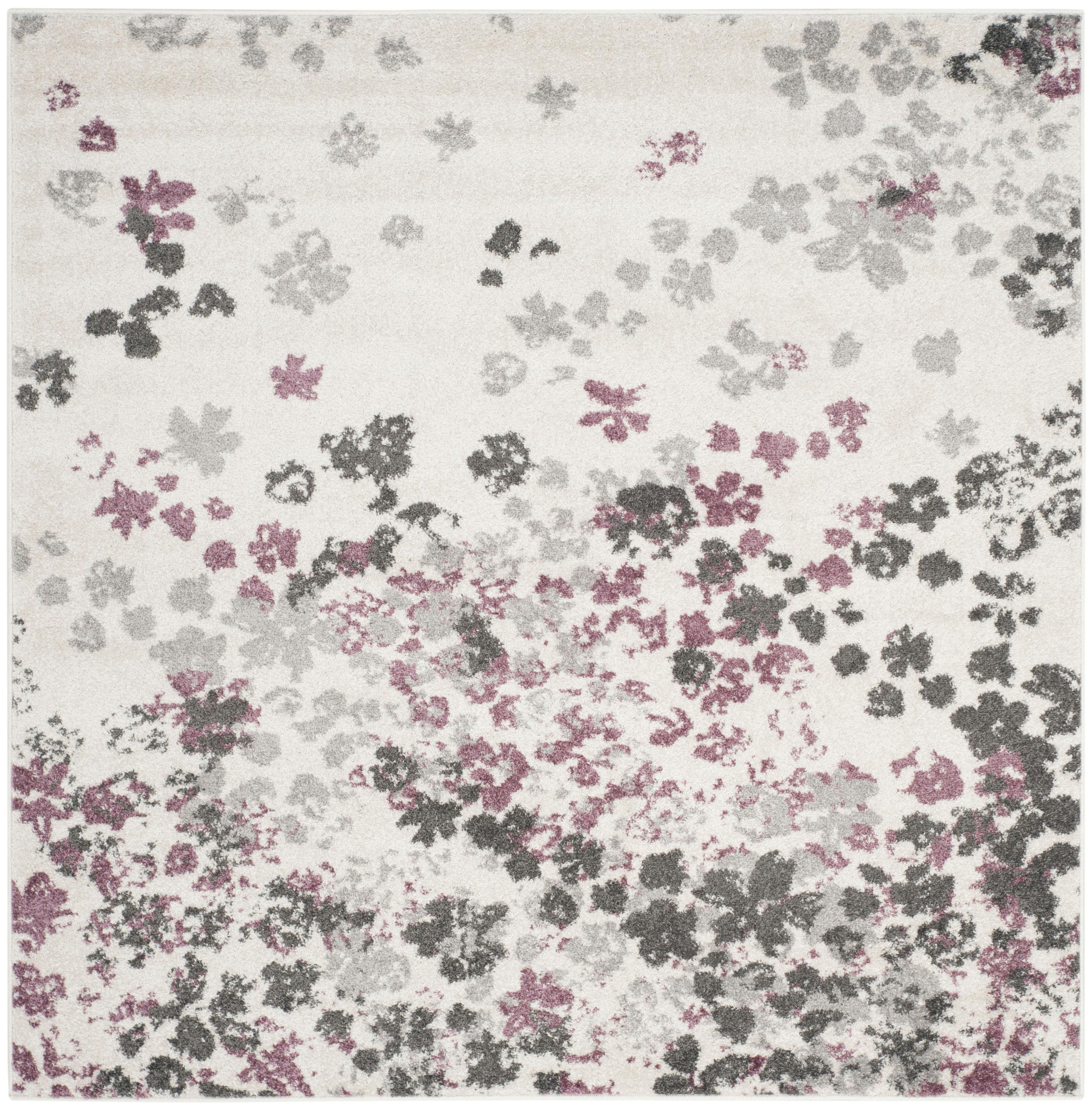 Adirondack ADR115 Power Loomed Area Rug - Ivory/Purple - 8'x8' - Safavieh.