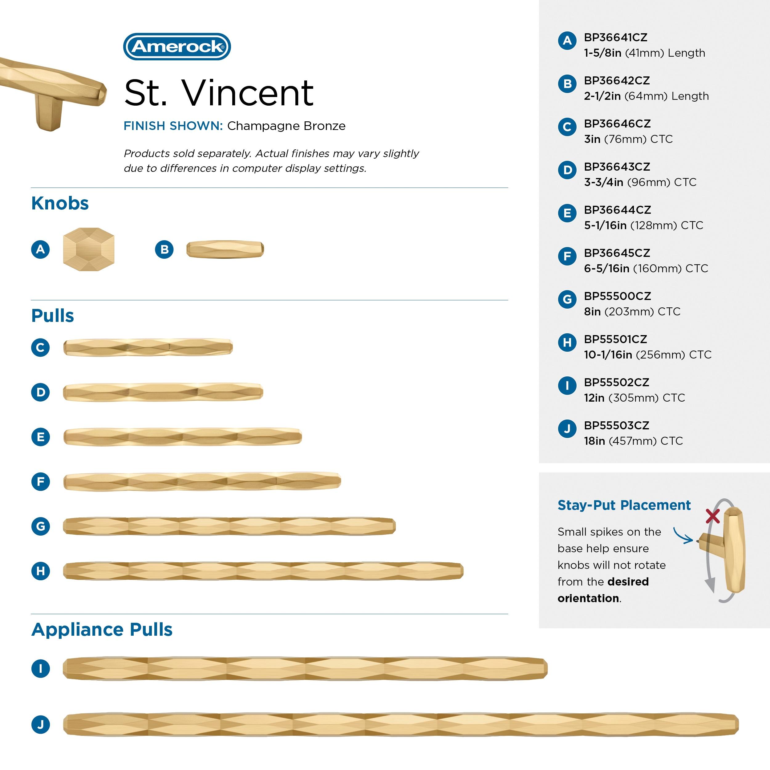 St. Vincent 8 inch (203mm) Center-to-Center