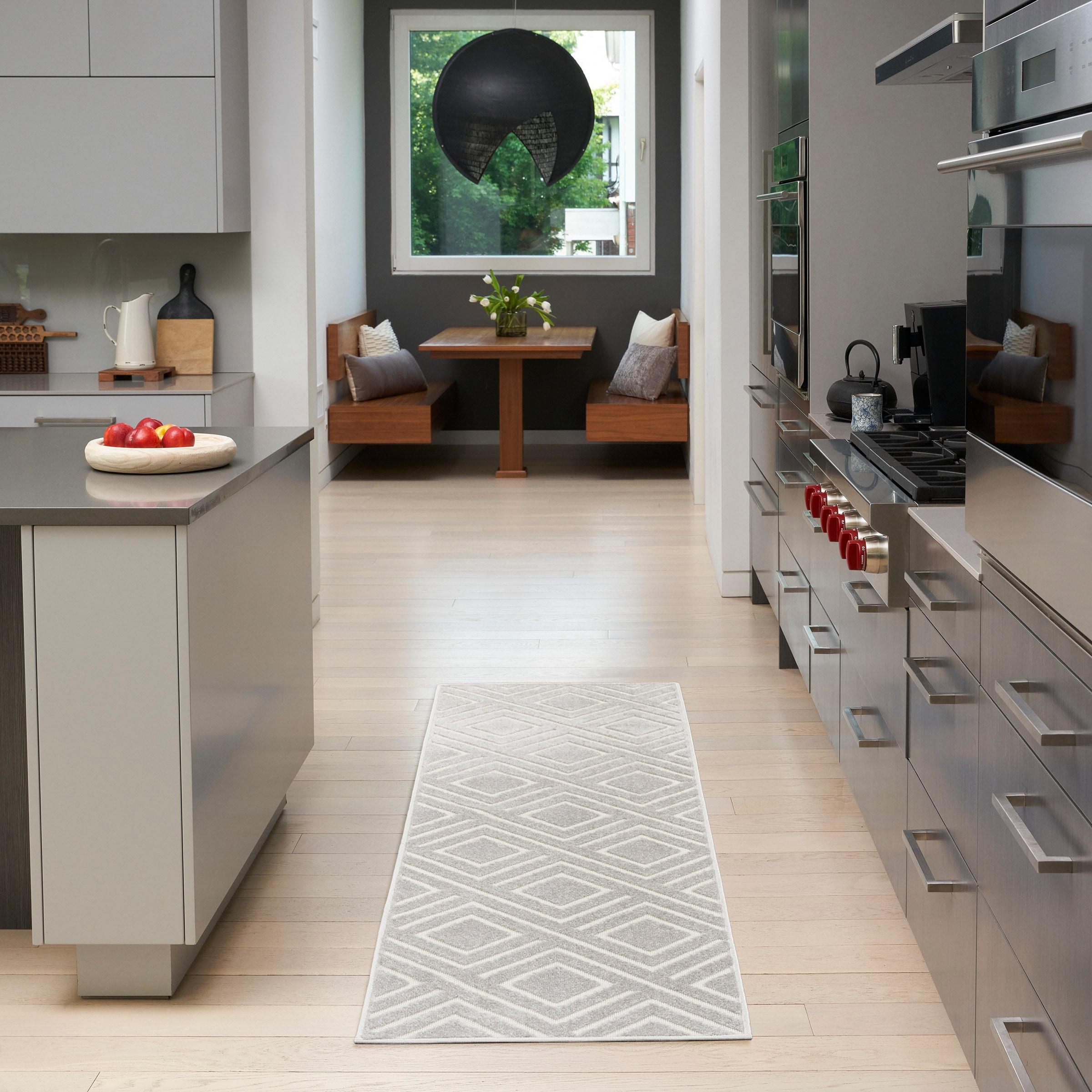 Nourison Casual 2' x 6' Light Grey Modern Indoor Rug