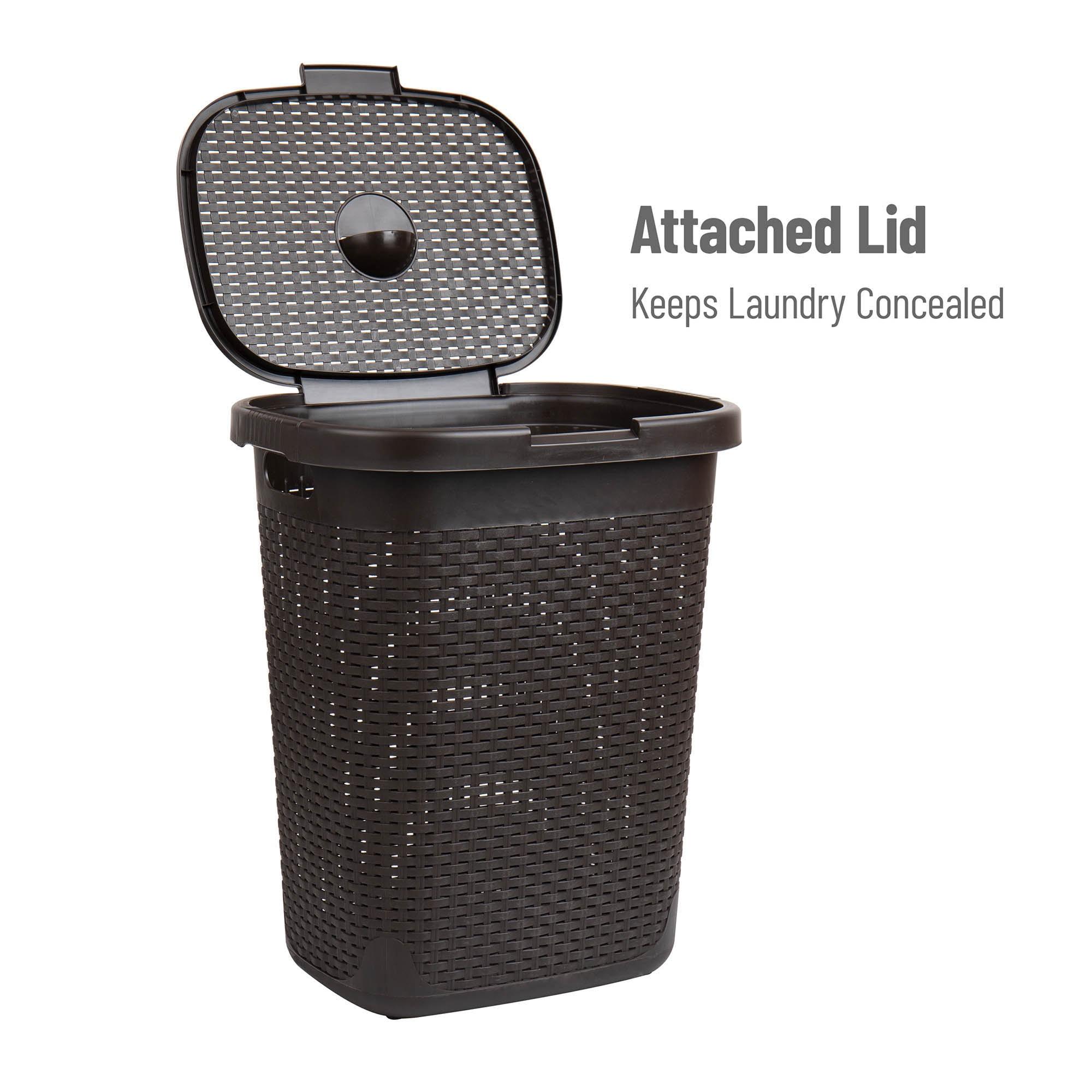 Mind Reader Mind Reader 50L Slim Laundry Hamper, Clothes Basket, Lid, Plastic