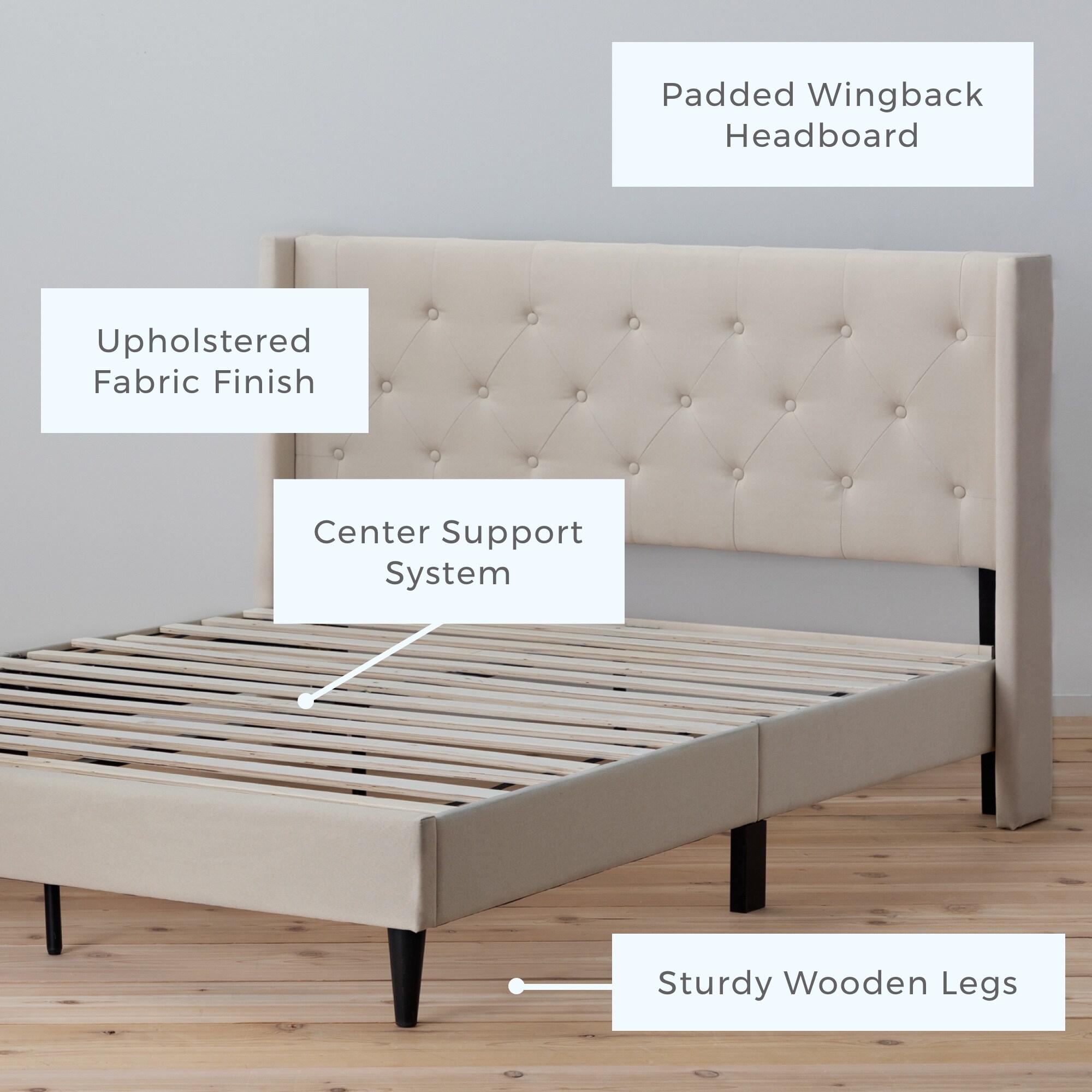 Isabella Upholstered Wingback Diamond Tufted Platform Bed - Brookside Home
