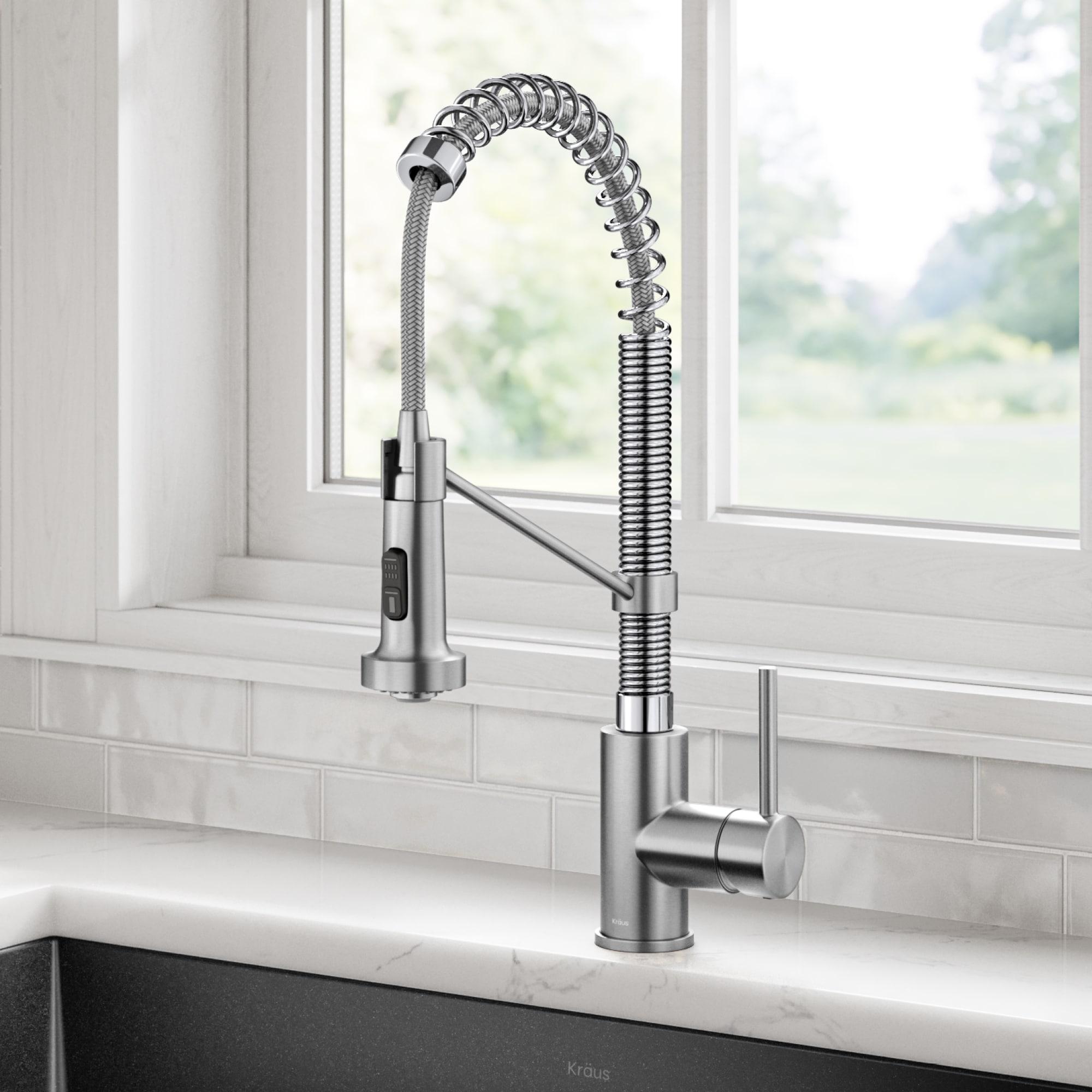 KRAUS Bolden Commercial Style 2-Function Single Handle Pull Down Kitchen Faucet