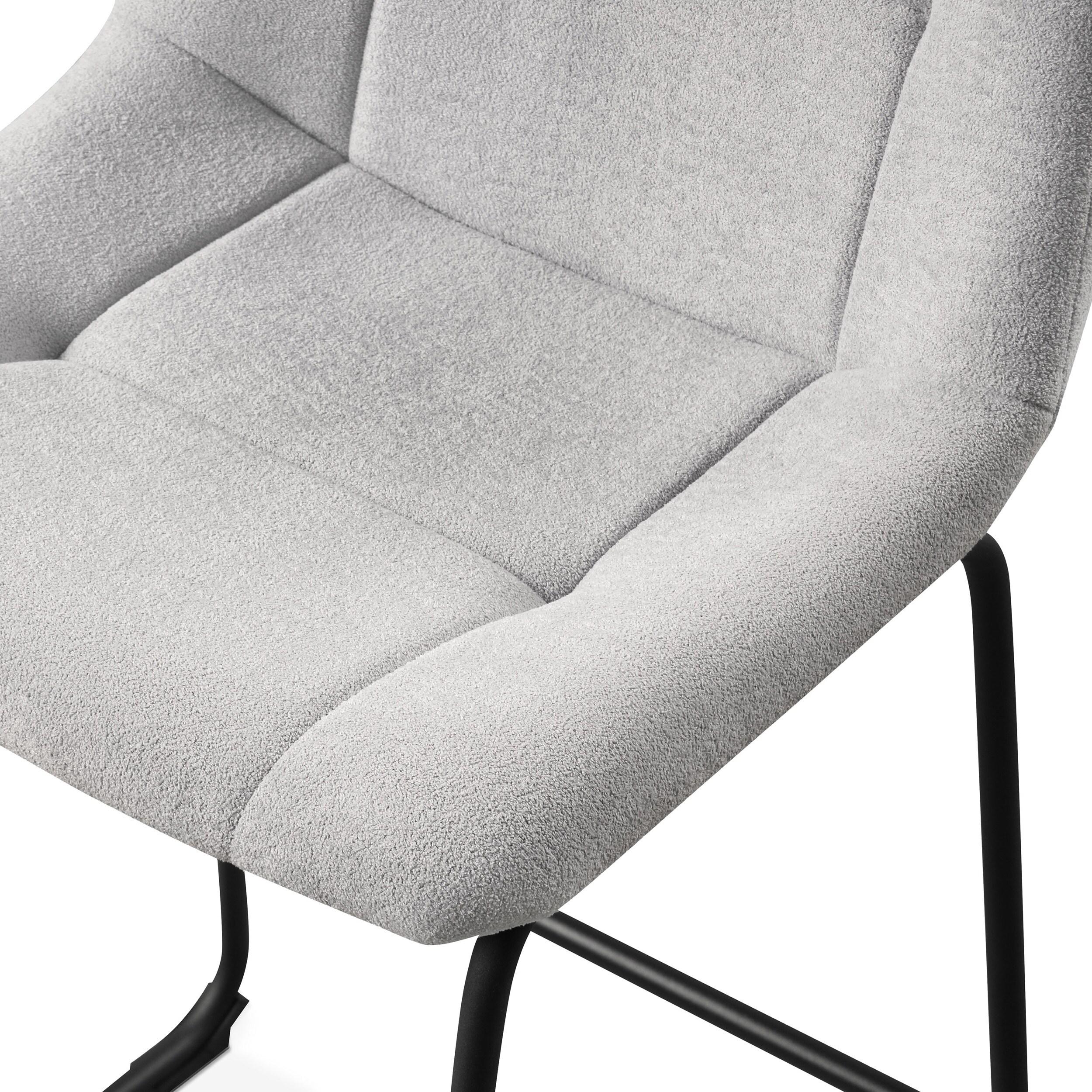 Furniture of America Perri Modern Chenille Counter Height Dining Chairs, Gray (Set of 2)