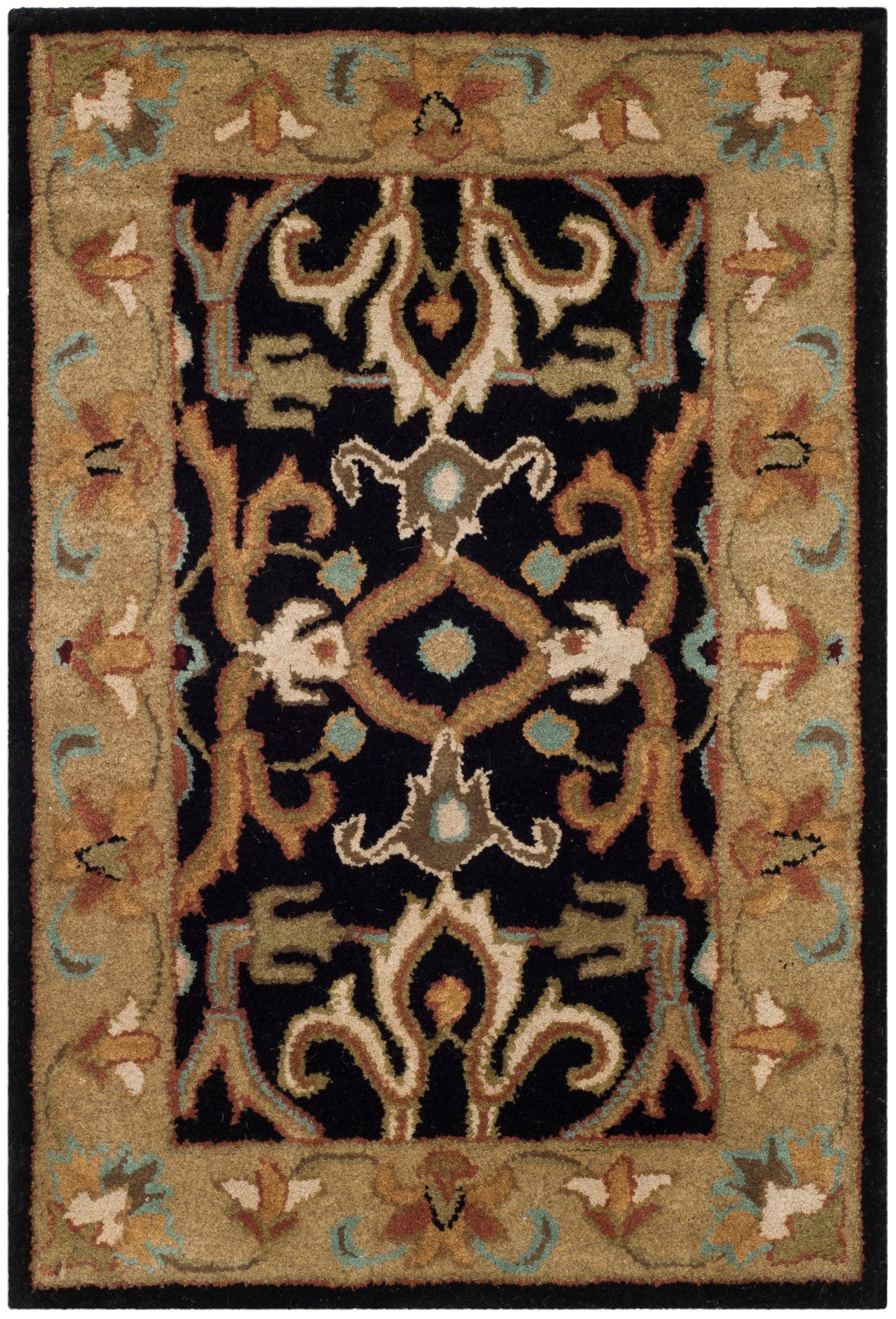 SAFAVIEH Heritage Oslo Traditional Wool Area Rug, Charcoal/Beige, 2' x 3'