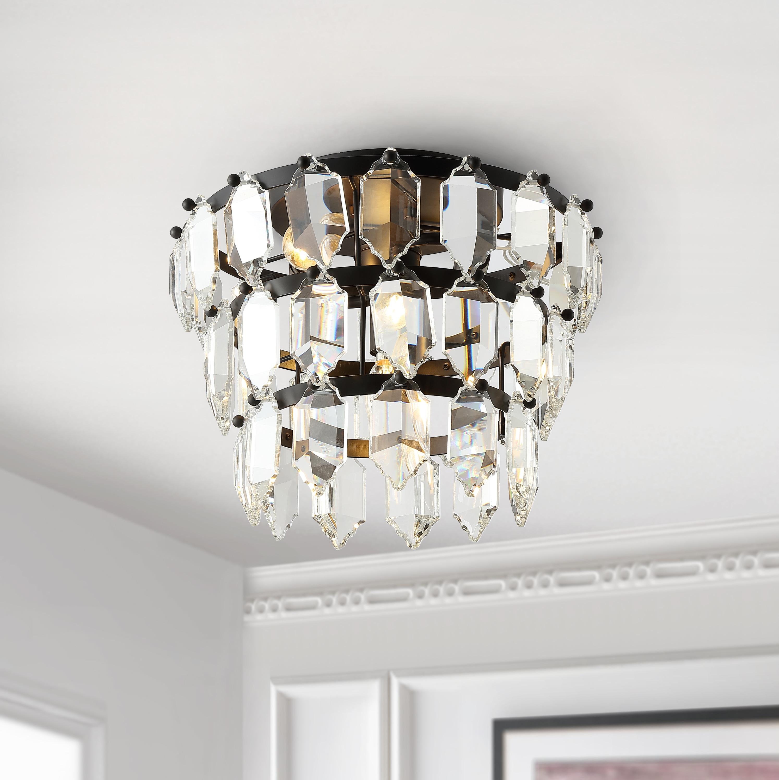 Gorson 3 Light 13" Flush Mount - FLU4045 - Black - Safavieh