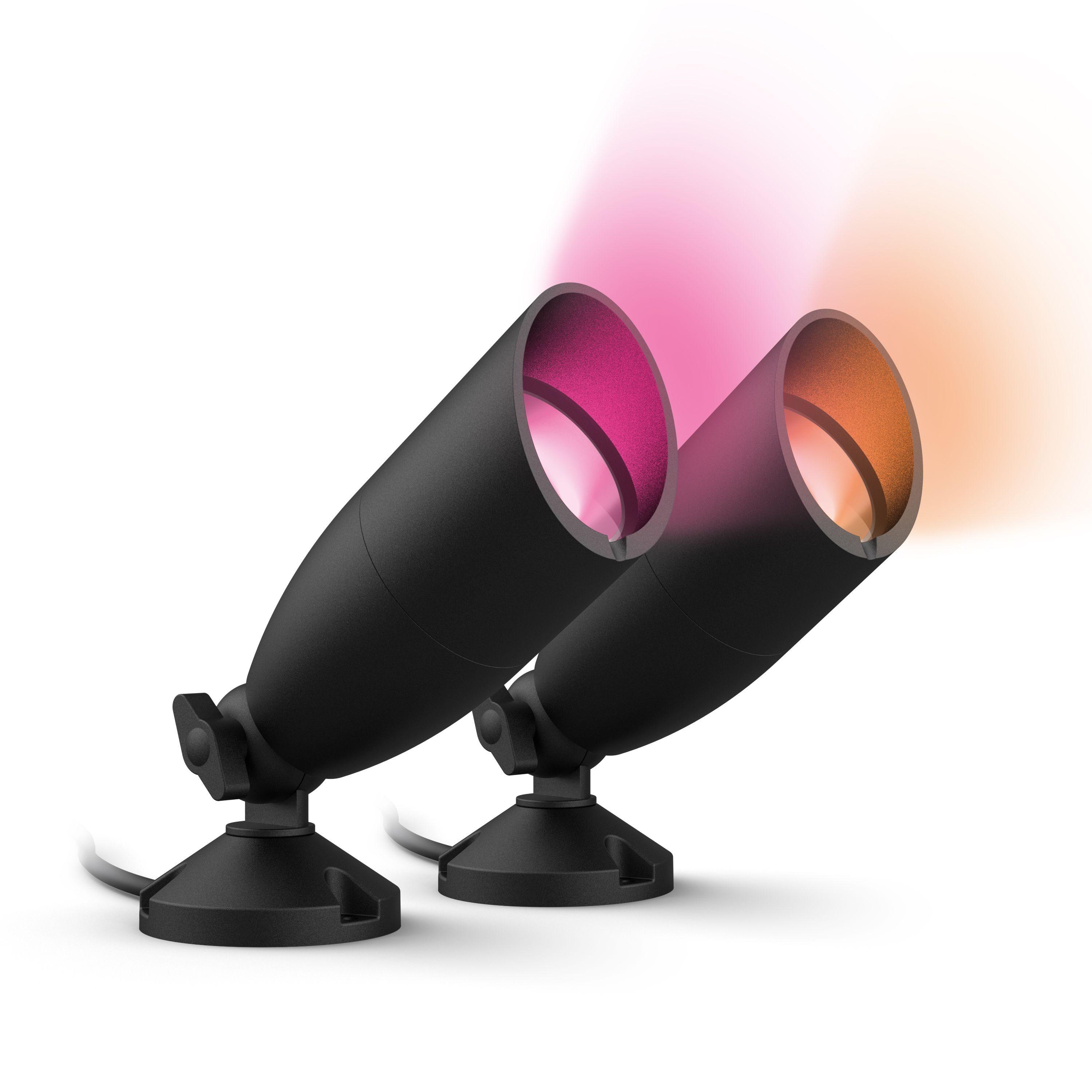 WiZ Connected LED Color Changing Outdoor Spotlight Extension - Starter Kit Required - Weatherproof - Control with WiZ App - Works with Google Home, Alexa, and Siri Shortcuts - 2 Pack