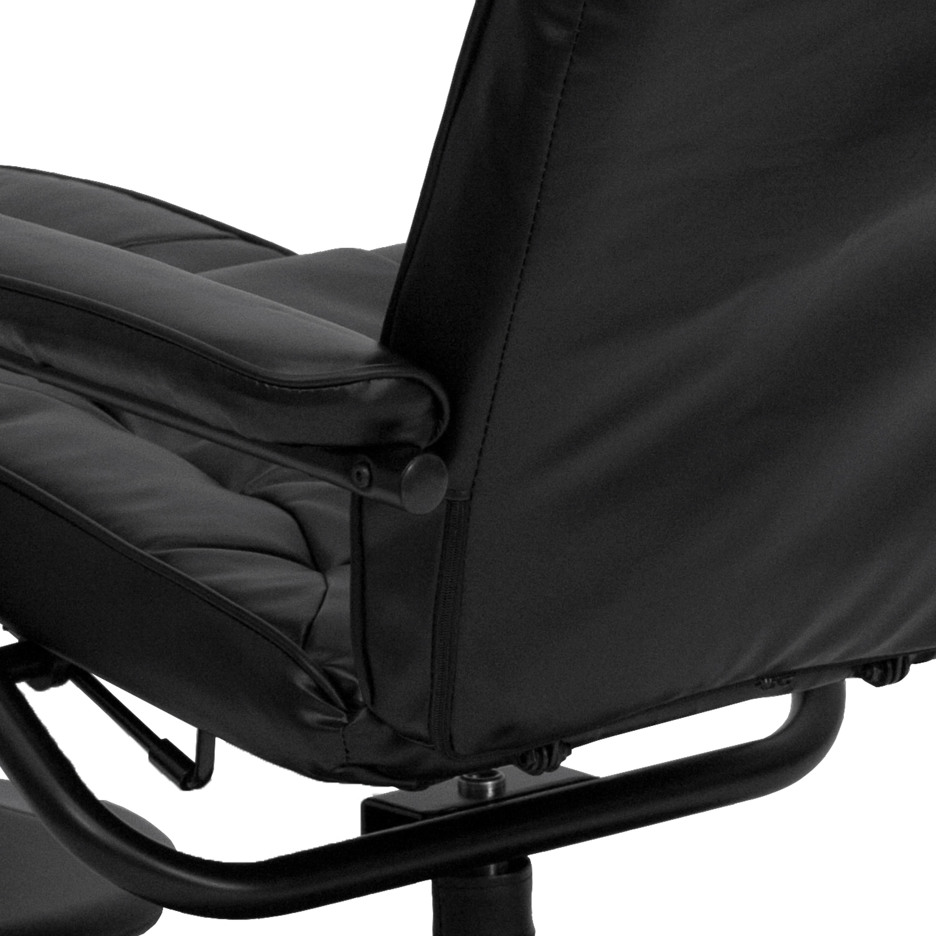 Flash Furniture Rachel Contemporary Multi-Position LeatherSoft Recliner Chair with Ottoman, Black