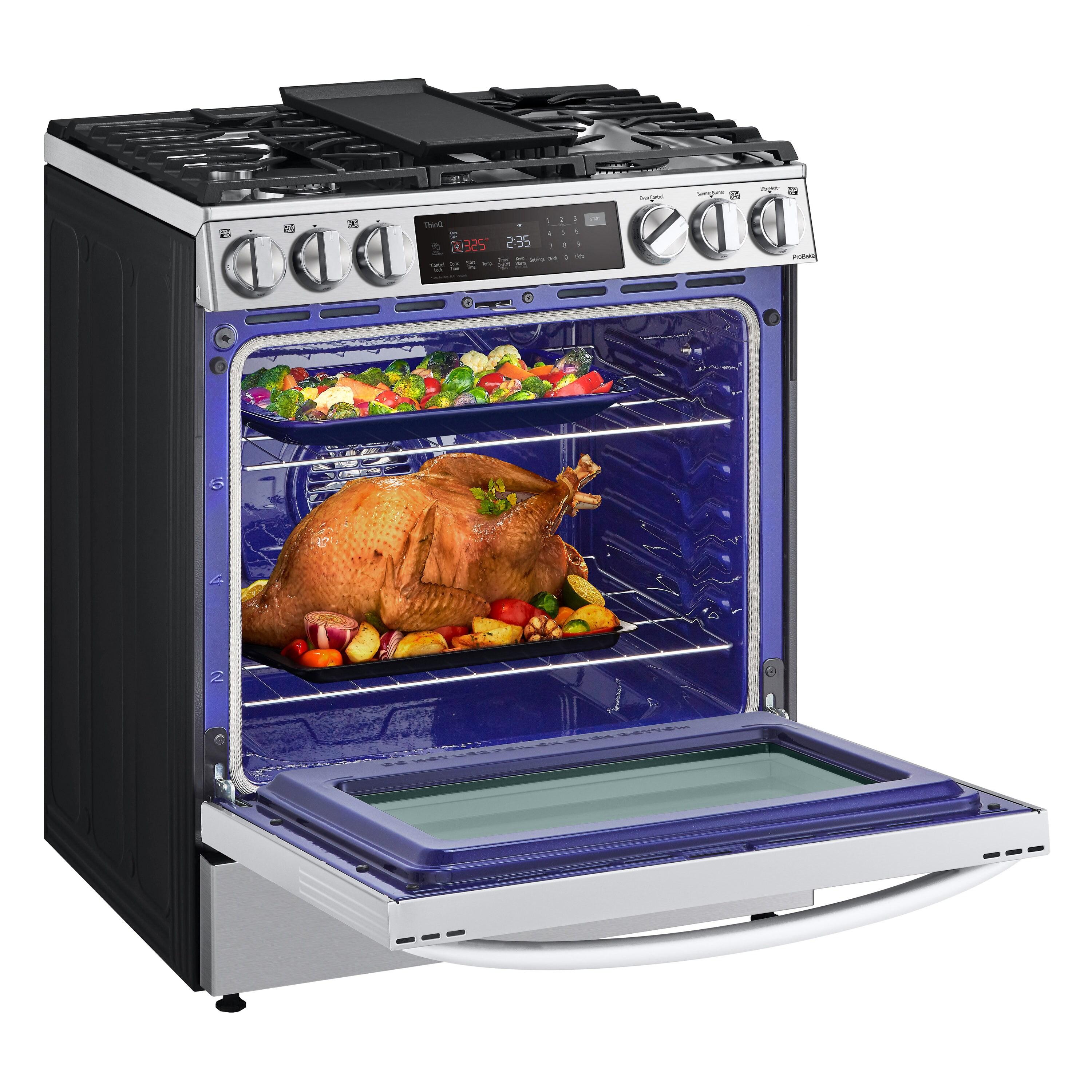 6.3 cu. ft. Smart wi-fi Enabled ProBake Convection InstaView Dual Fuel Slide-In Range with Air Fry, 30" Cabinet