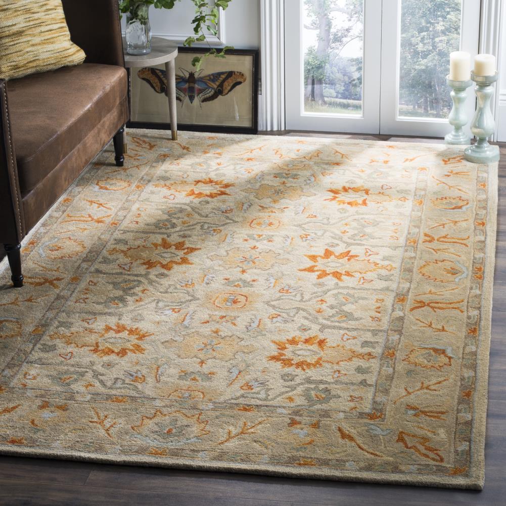 Antiquity AT63 Hand Tufted Area Rug - Beige/Multi - 6'x6' - Safavieh.