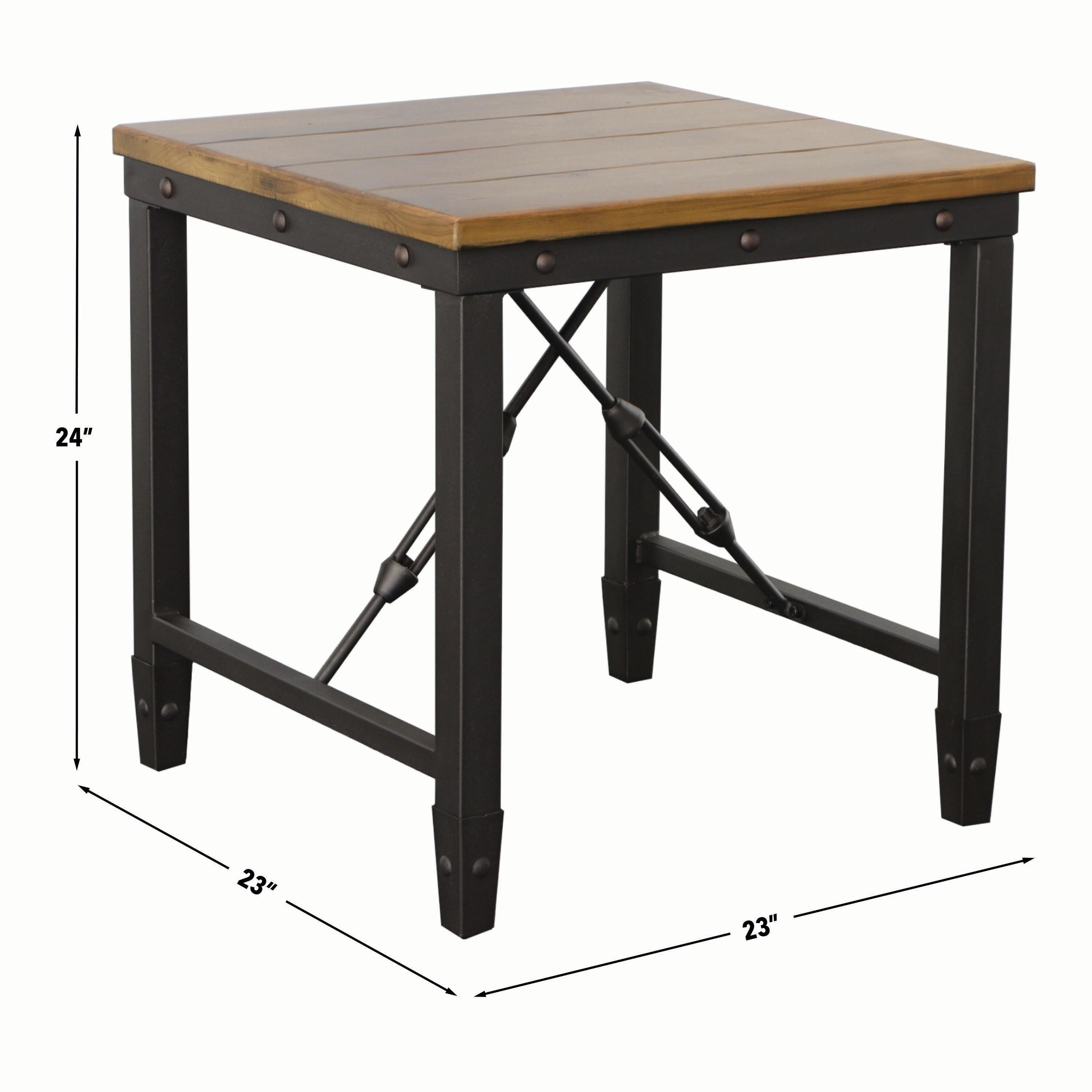 Ashford End Table Antique Honey - Steve Silver Co.: Industrial Style, Pine Veneer, Engineered Hardwoods