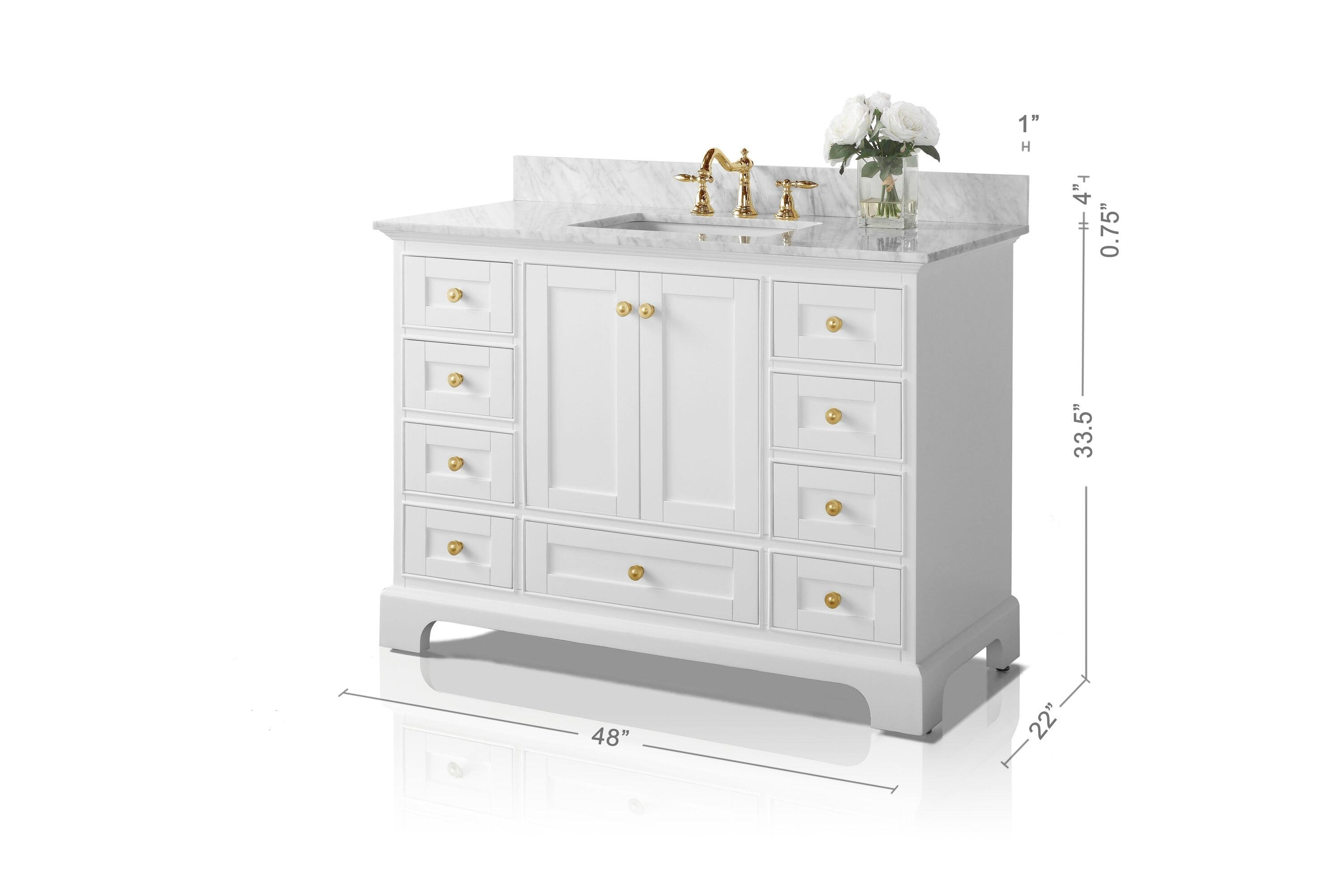 Varna 48'' Single Bathroom Vanity with Marble Top