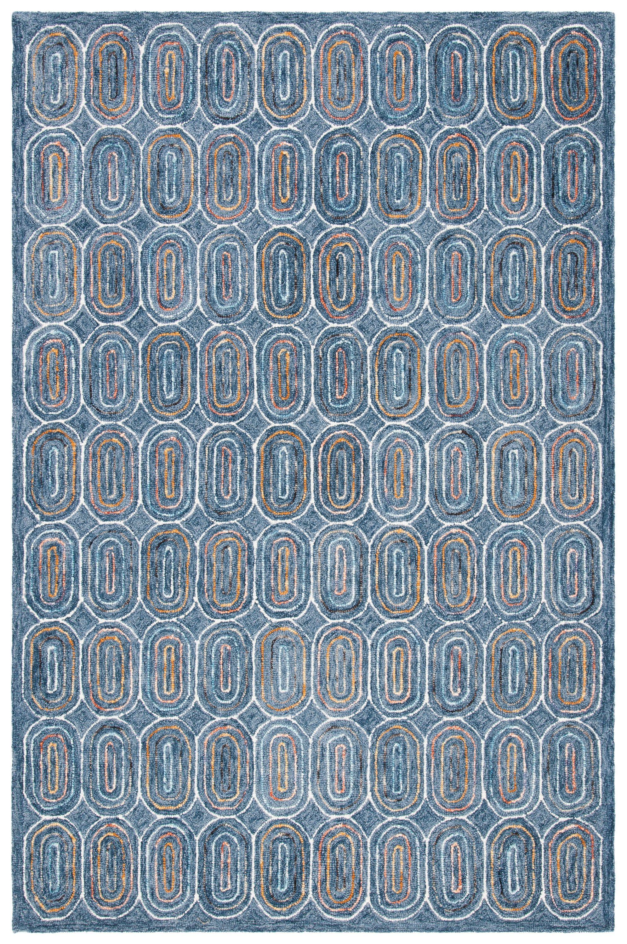 Metro MET124 Hand Tufted Area Rug - Blue/Yellow - 5'x8' - Safavieh.