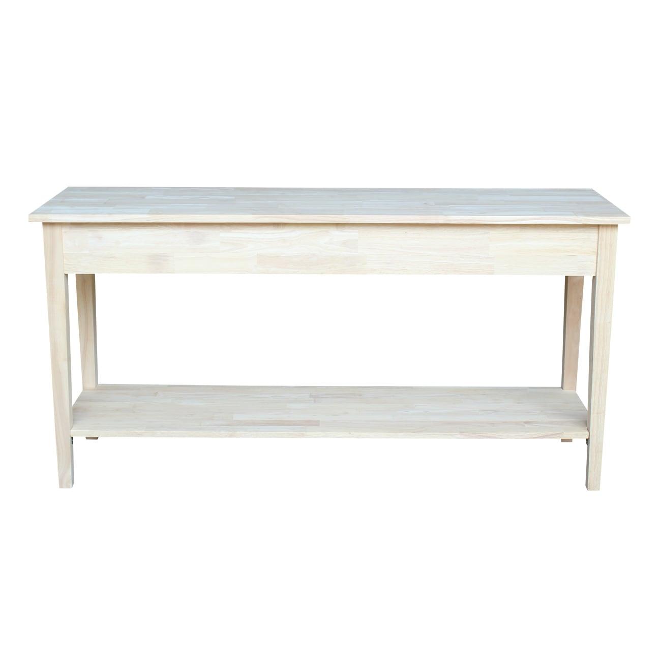 60" Spencer Extended Length Console Server Table Light Brown - International Concepts: Hardwood Foyer Storage