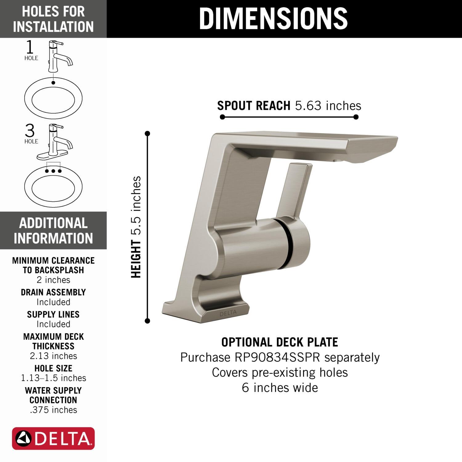 Pivotal Single Hole Bathroom Faucet with Drain Assembly