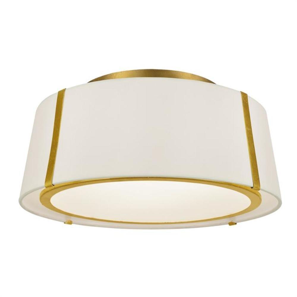 FUL-905-GA-Crystorama Lighting-Fulton - Three Light Flush Mount in Traditional and Contemporary Style - 18 Inches Wide by 8 Inches High-Antique Gold
