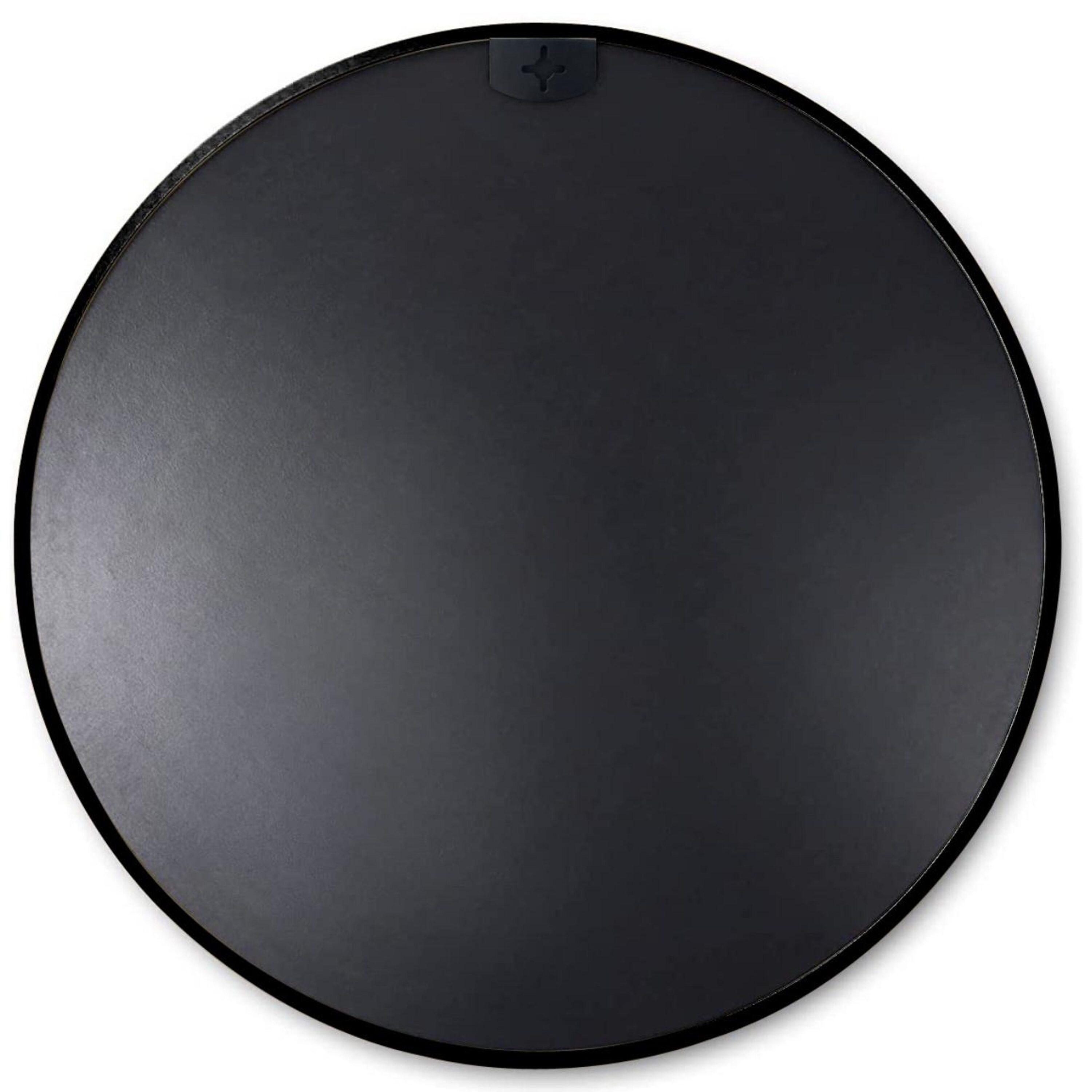 Black 16 Inch Metal Round Bathroom Mirror