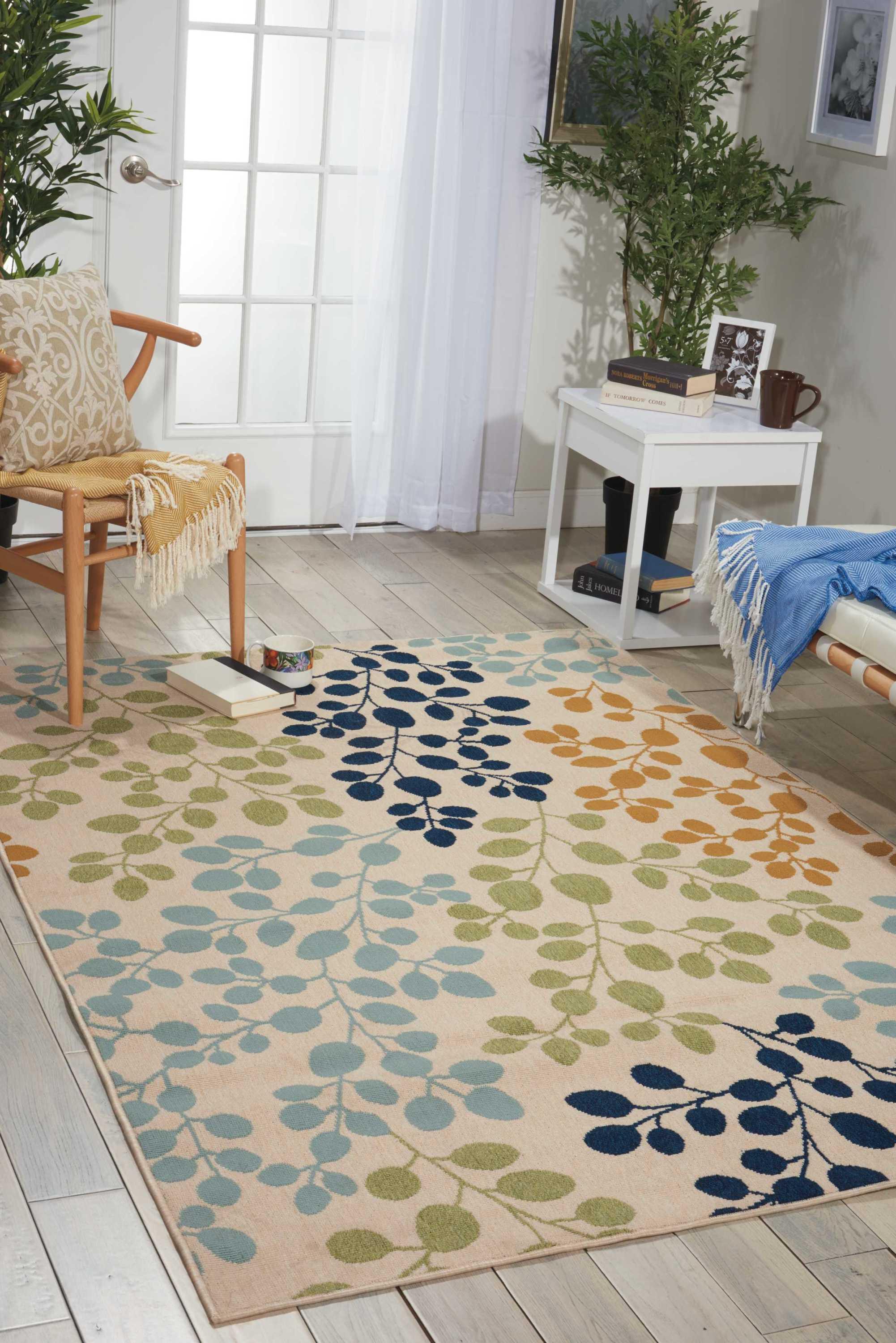 Nourison Caribbean Ivory Indoor/Outdoor Area Rug CRB01 2'6" x 4'