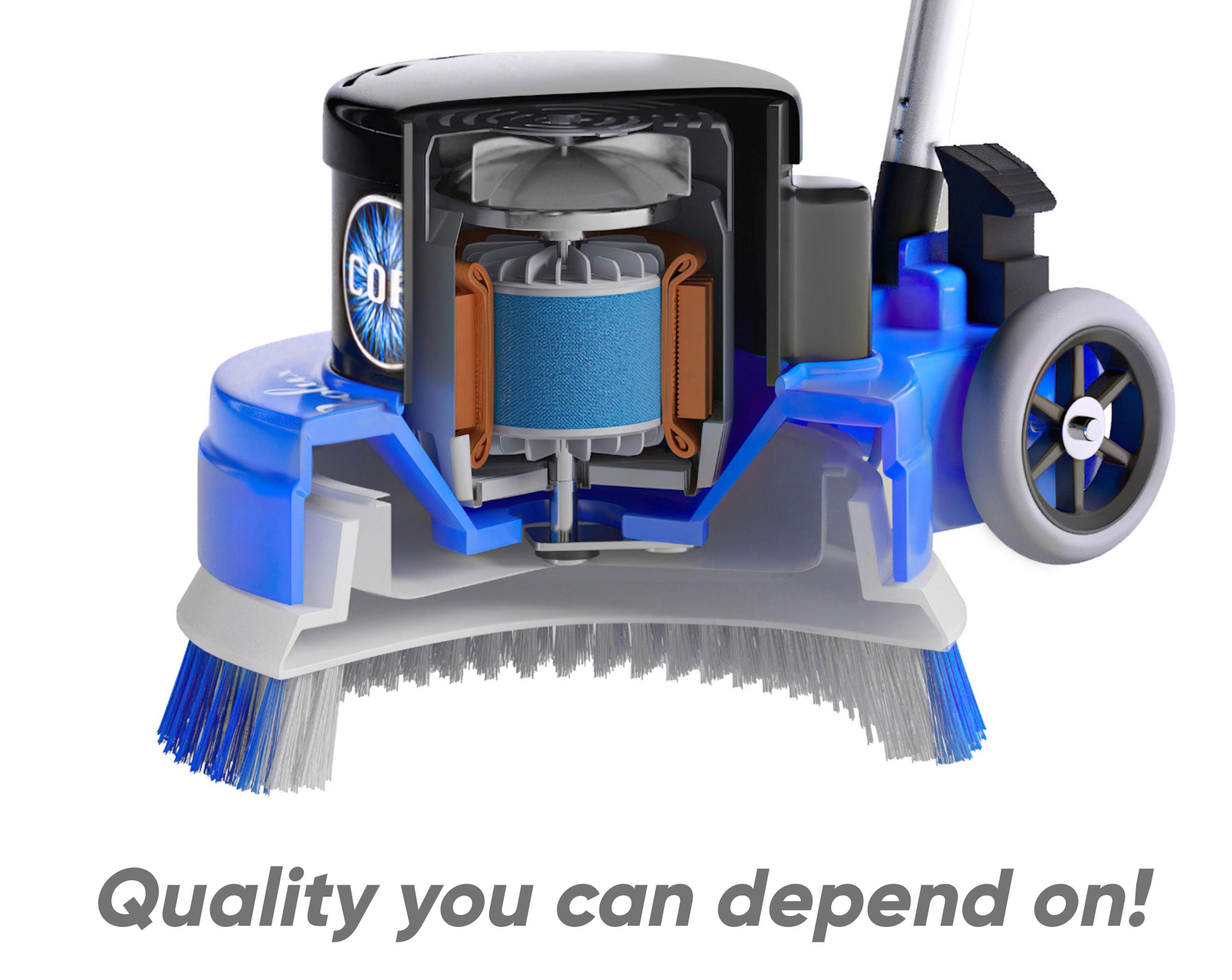 Prolux Core 15 in. Loaded Commercial Light Hand-Driven Floor Buffer Scrubber