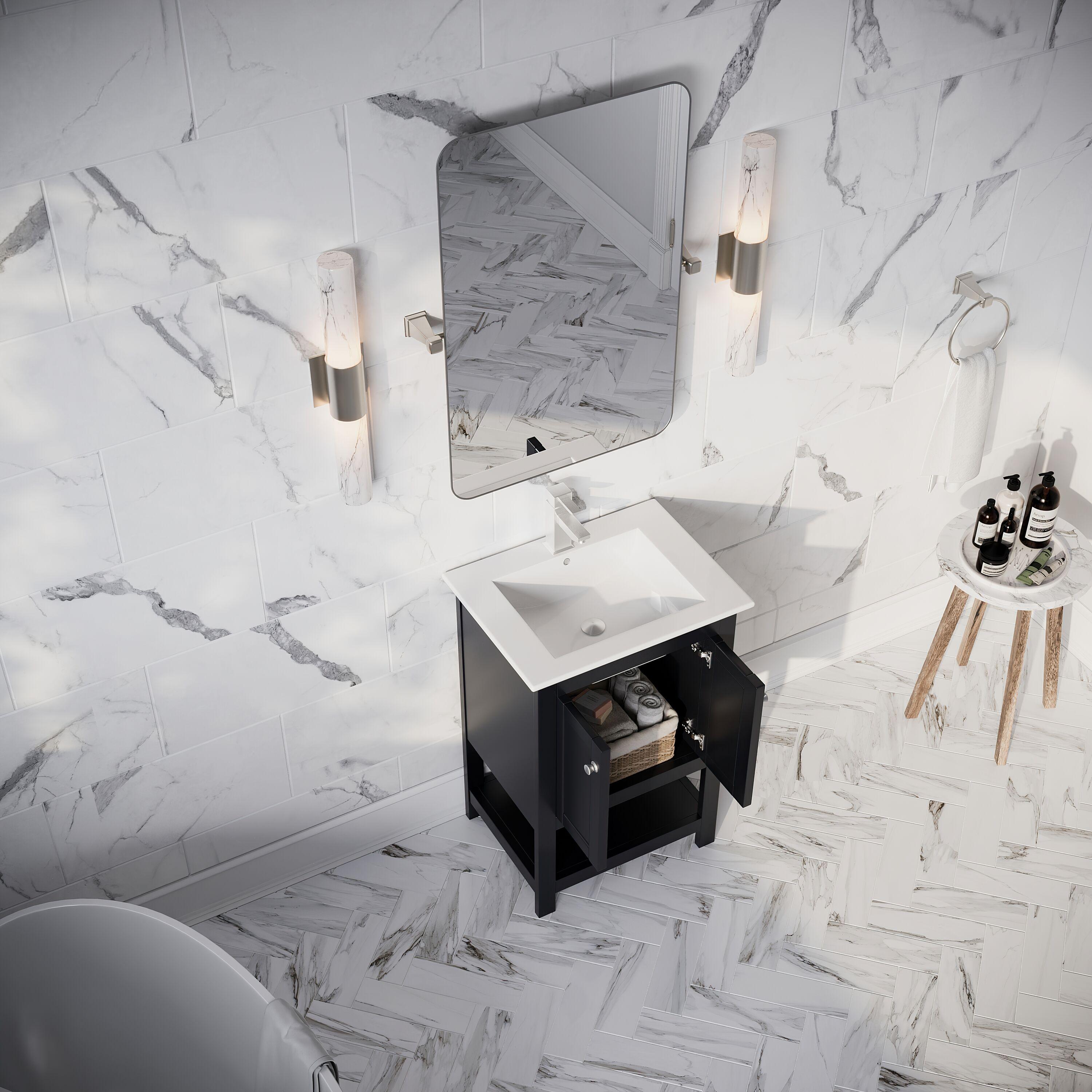 Manchester 24" Freestanding Single Sink Bathroom Vanity with Integrated Sink (Faucet Not Included)