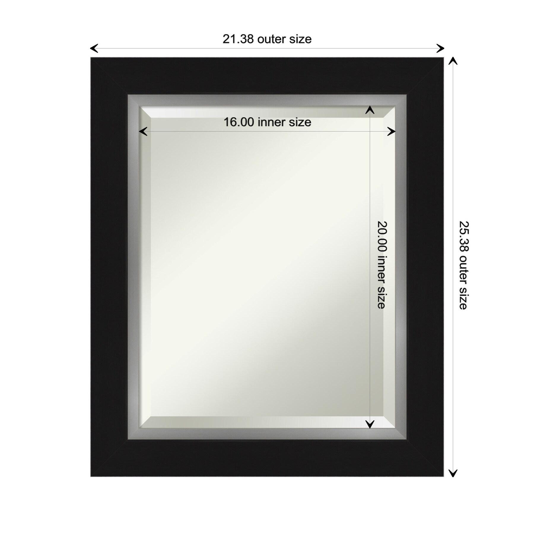 Amanti Art Eva Black Silver Framed Wall Mirror - 21.38 x 25.38 in