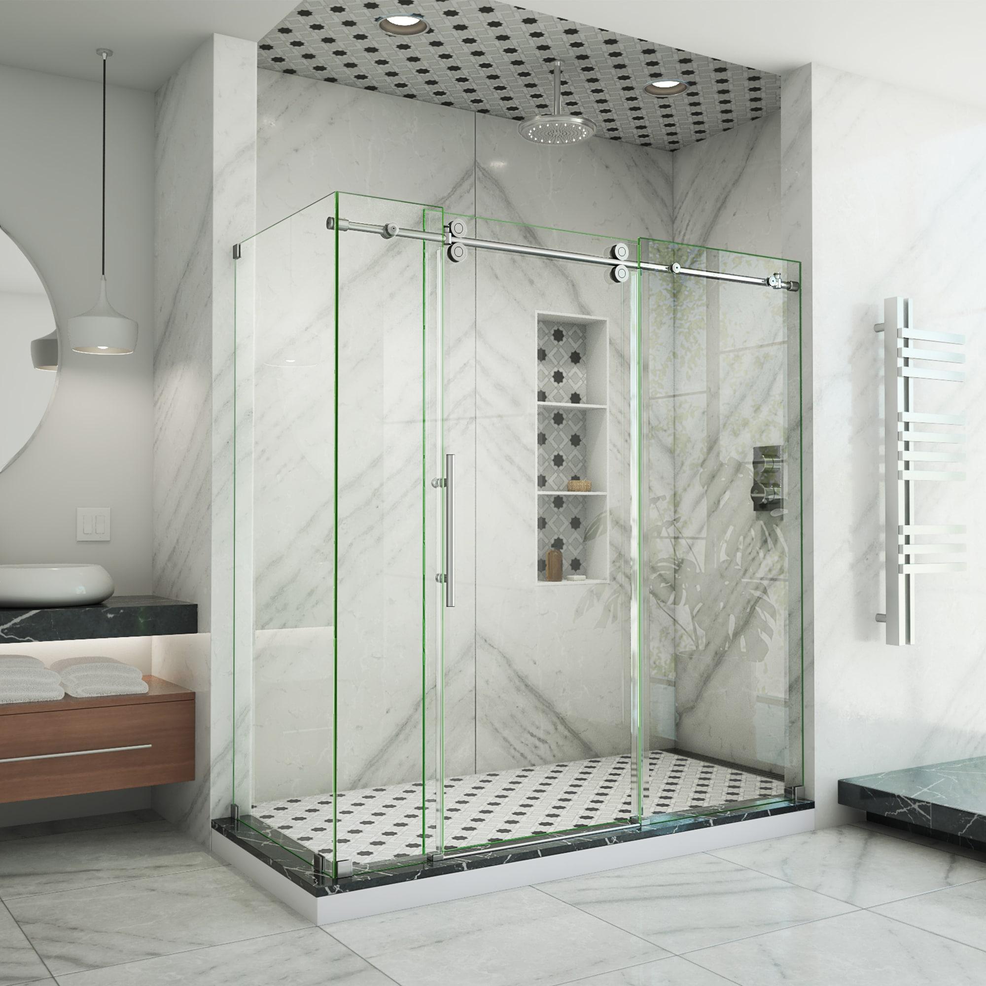 Enigma-XO 72.37" x 76" Sliding Frameless Shower Enclosure with ClearMax™ Technology