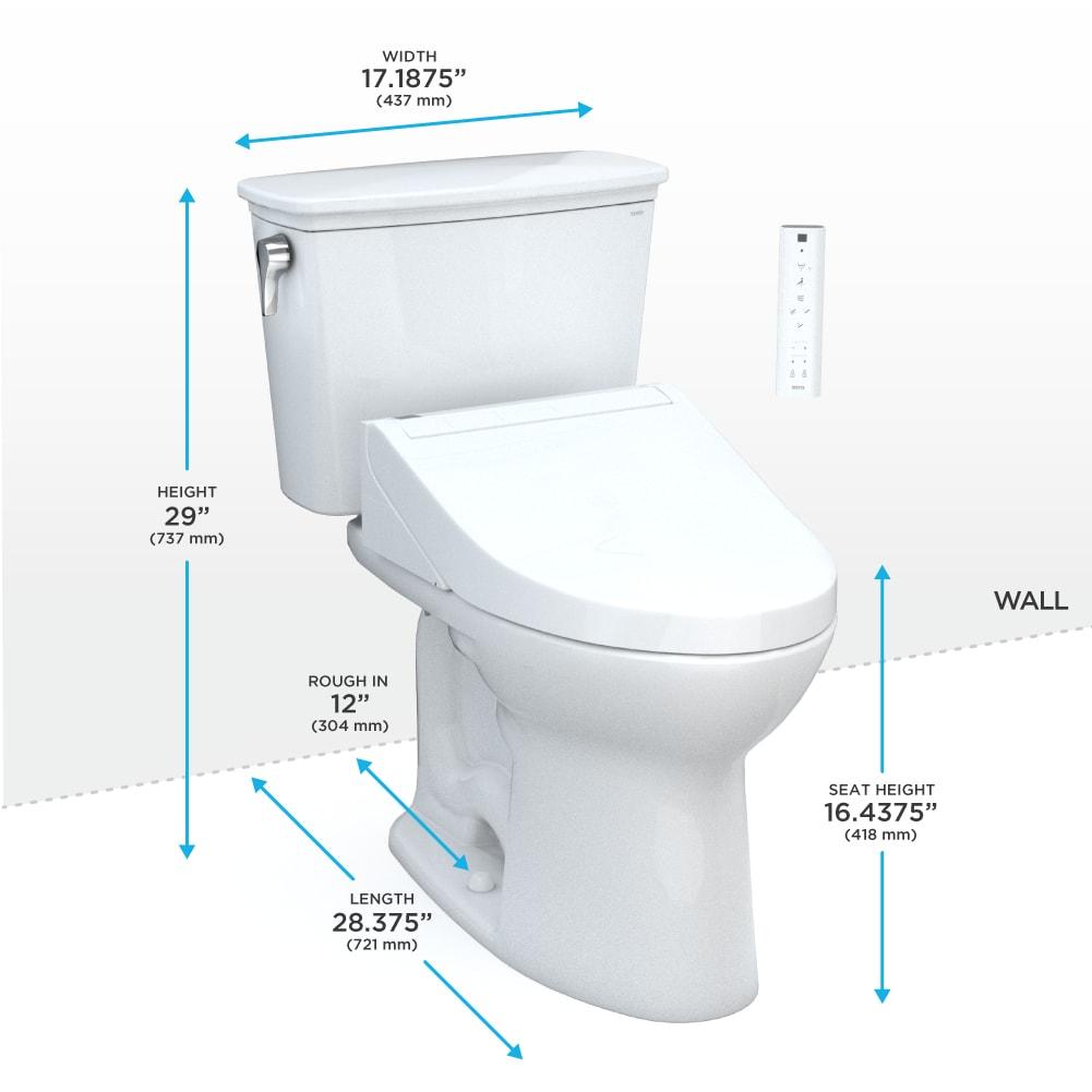 Drake® 1.28 GPF (Water Efficient) Elongated Two-Piece Toilet with Tornado Flush (Seat Included)